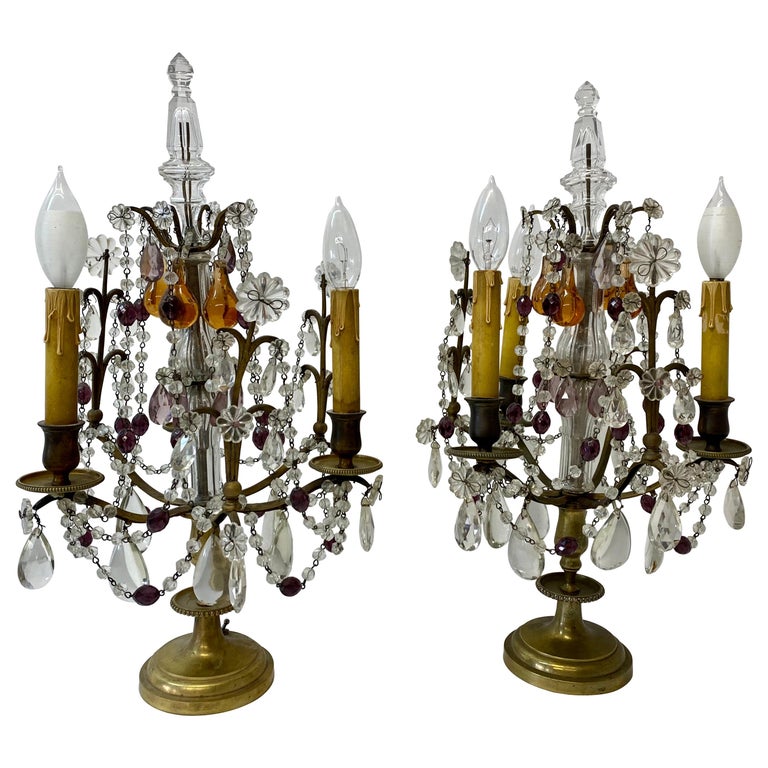 Pair of Early 20th Century Table Top Four Light Candelabras, c