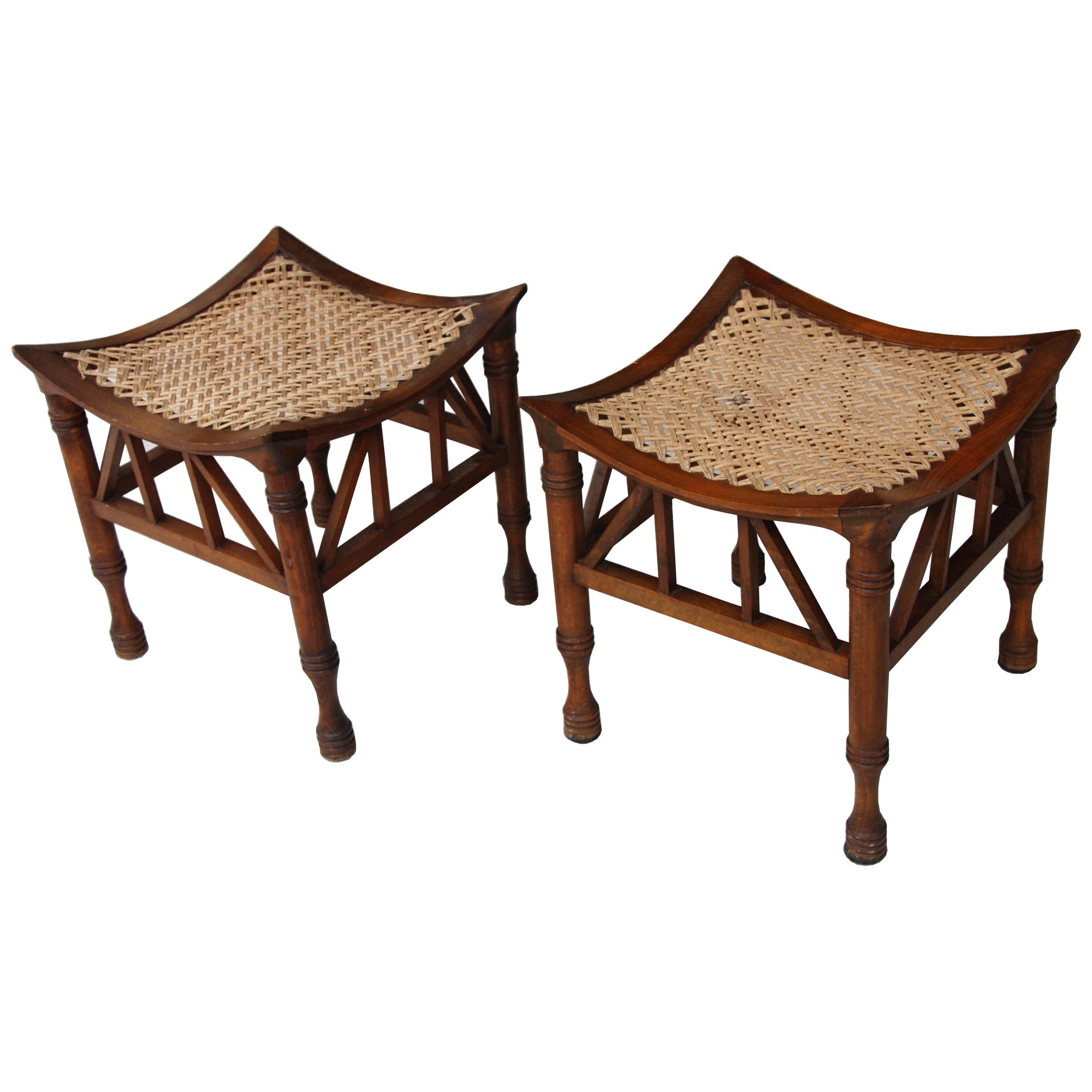 Pair of Early 20th Century Thebes Stools