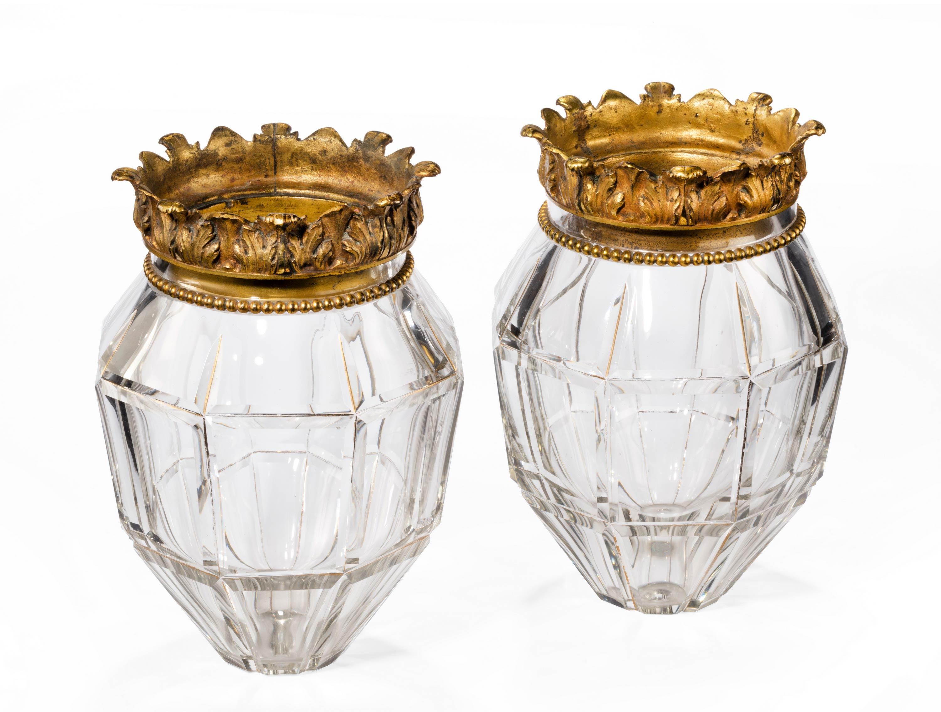 Pair of Early 20th Century Vase Lanterns with Bevelled Edges In Good Condition In Peterborough, Northamptonshire