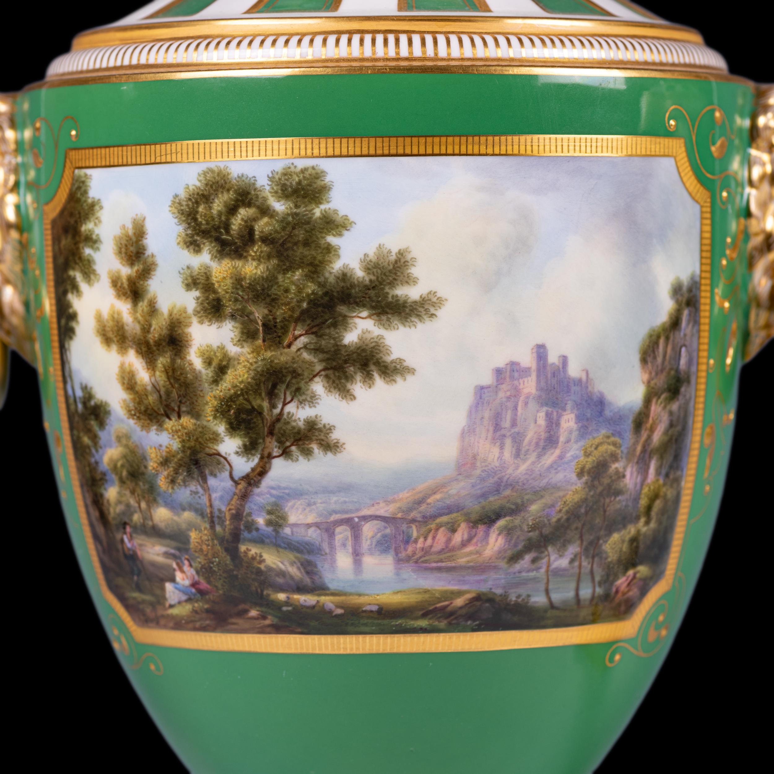 English Pair of Early 20th Century Vases By Royal Worcester Painted By Harry Davies For Sale