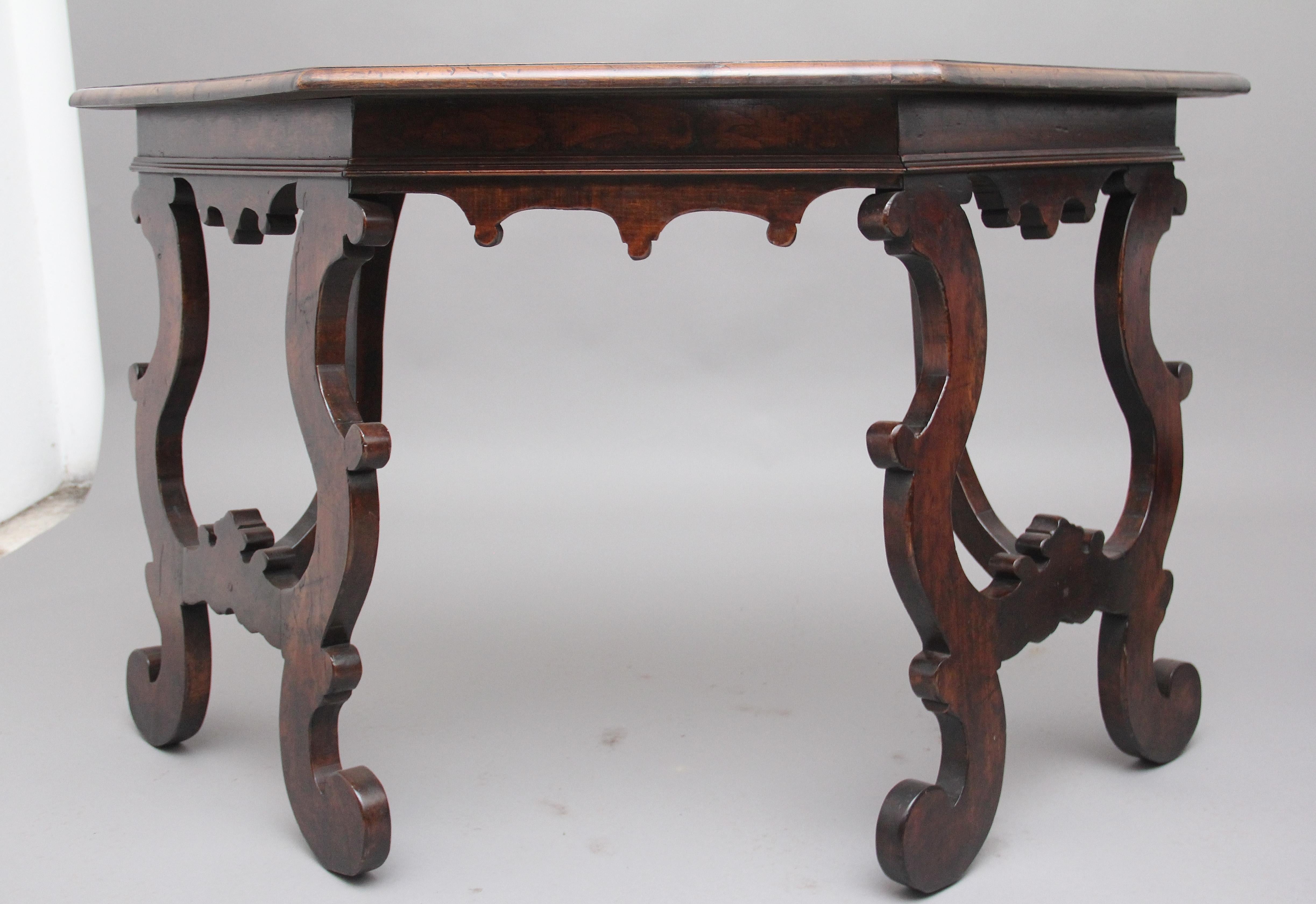 Pair of Early 20th Century Walnut Consul Tables 1
