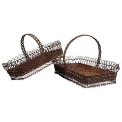 Pair of Early 20th Century Wirework Florist Display Baskets
