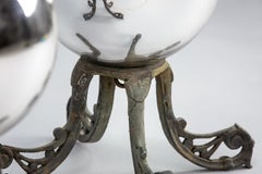 Pair of Early 20th Century Witch Balls on Bronze Stands