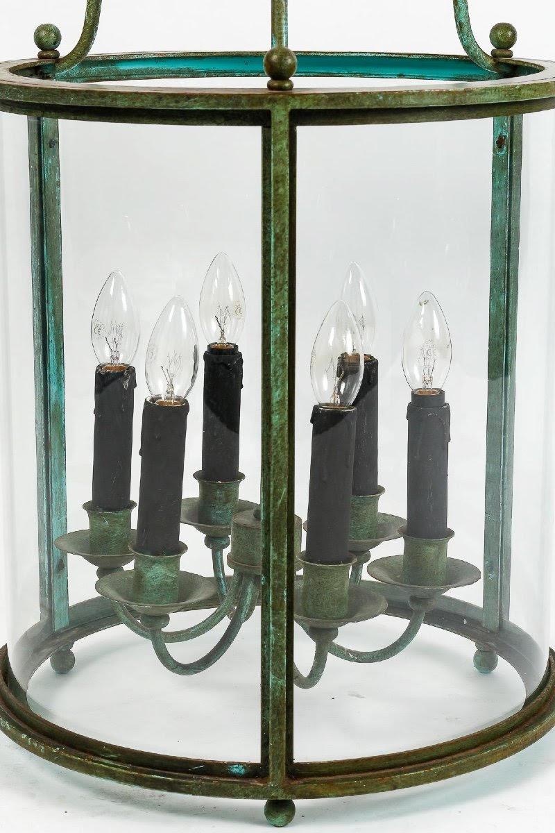 French Pair of Early 20th Century Wrought Iron Lanterns. For Sale
