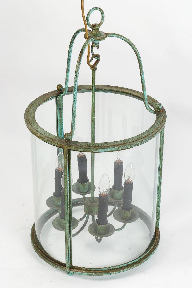Pair of Early 20th Century Wrought Iron Lanterns. In Good Condition For Sale In Saint-Ouen, FR