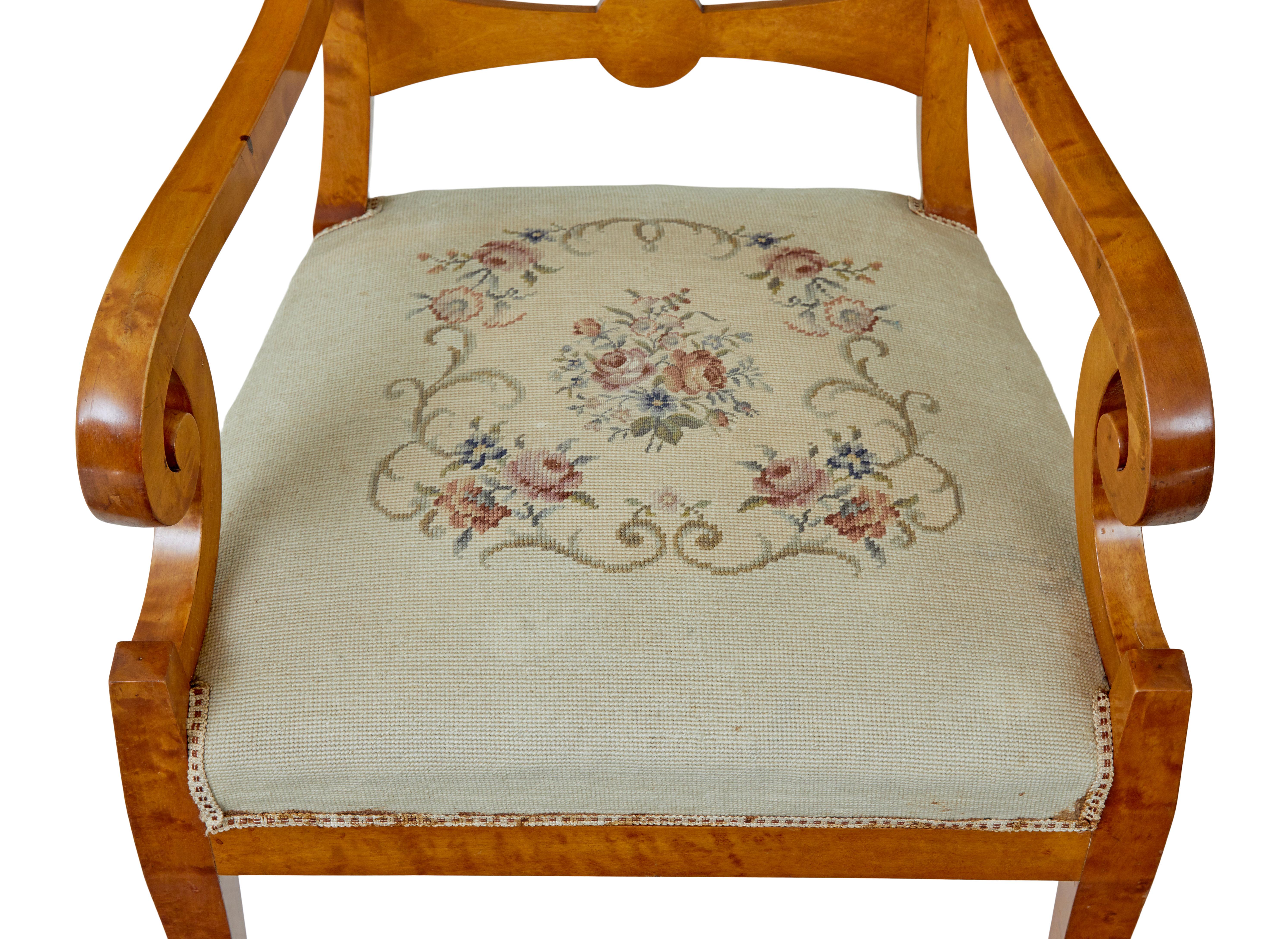 20th Century Pair of early 20th Swedish birch armchairs