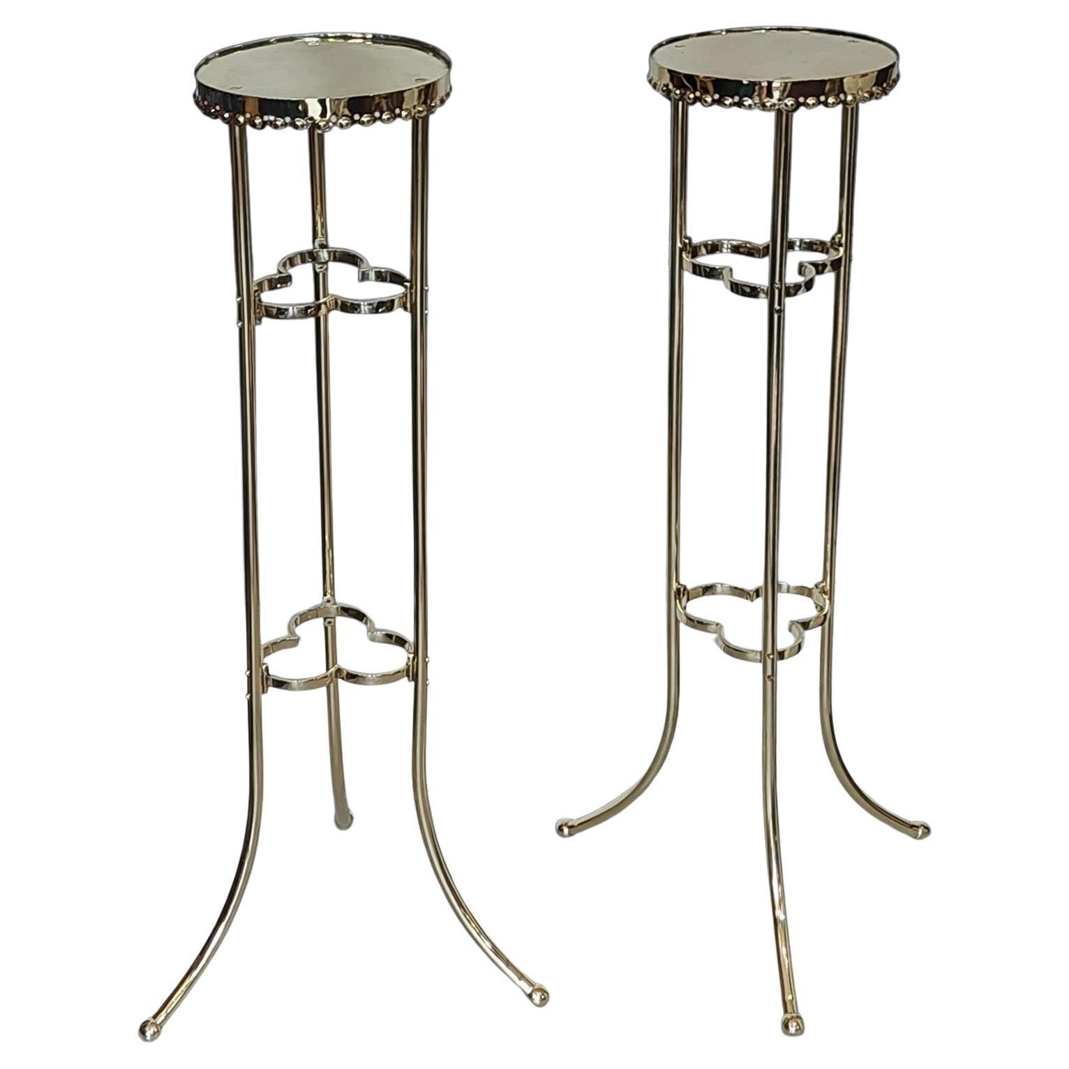Zwei Ständer für Jardiniere aus Messing aus dem frühen 20.