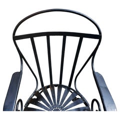 Pair of Early 20thC French Iron Garden Dining Chairs by Francois Carre Sunburst