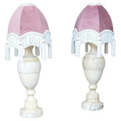 Pair of Early 20thC Marble-Effect Alabaster Table Lamps