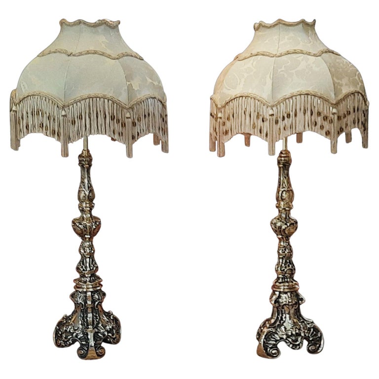 Paire de lampes de table en laiton de style rococo du début du 20e siècle  En vente sur 1stDibs
