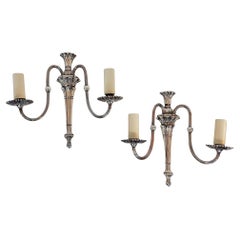 Pair of Early 20thC Silver Plated Neoclassical Wall Lights