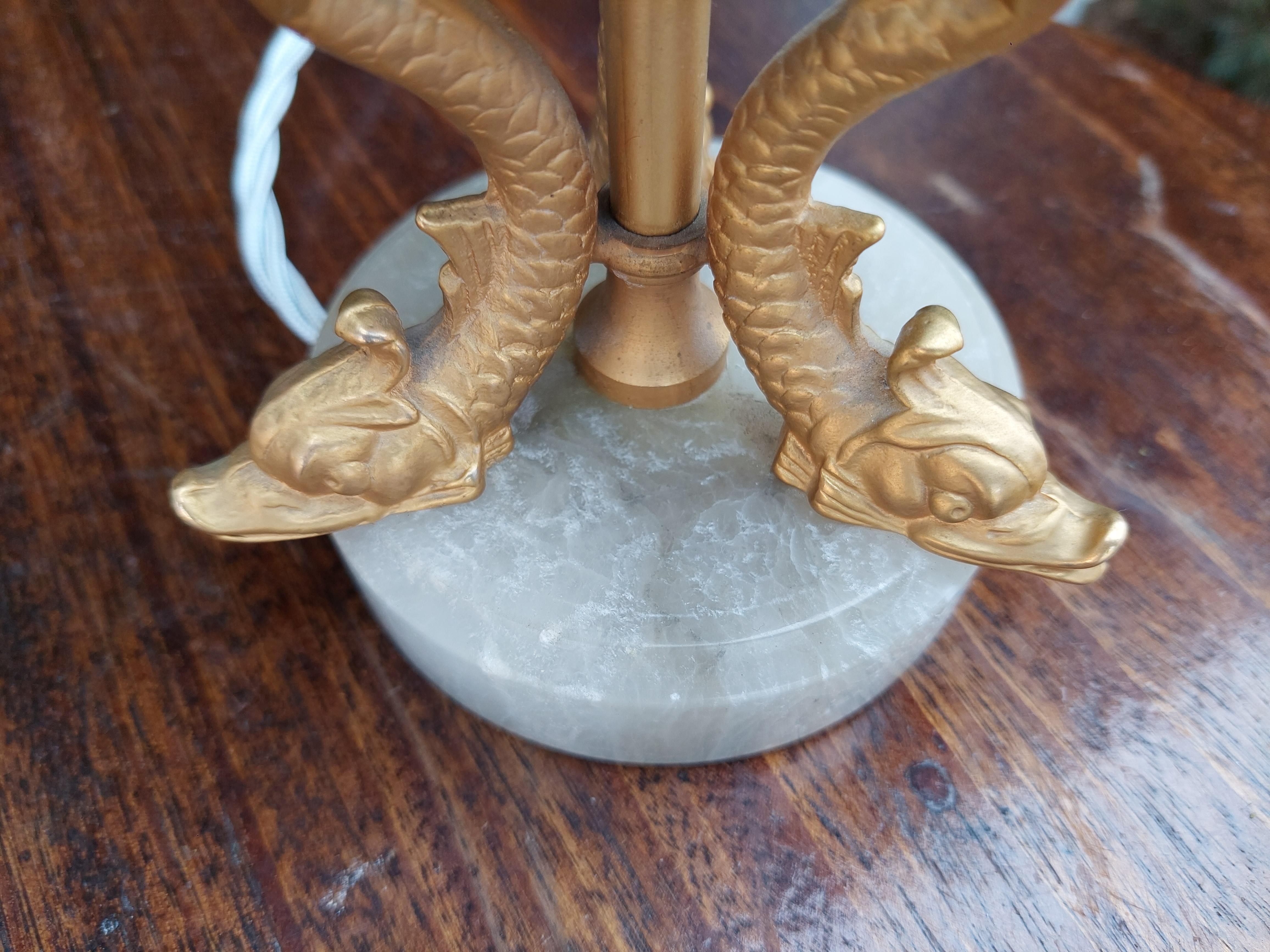 Pair of Early 20thC White Onyx Table Lamps For Sale 6