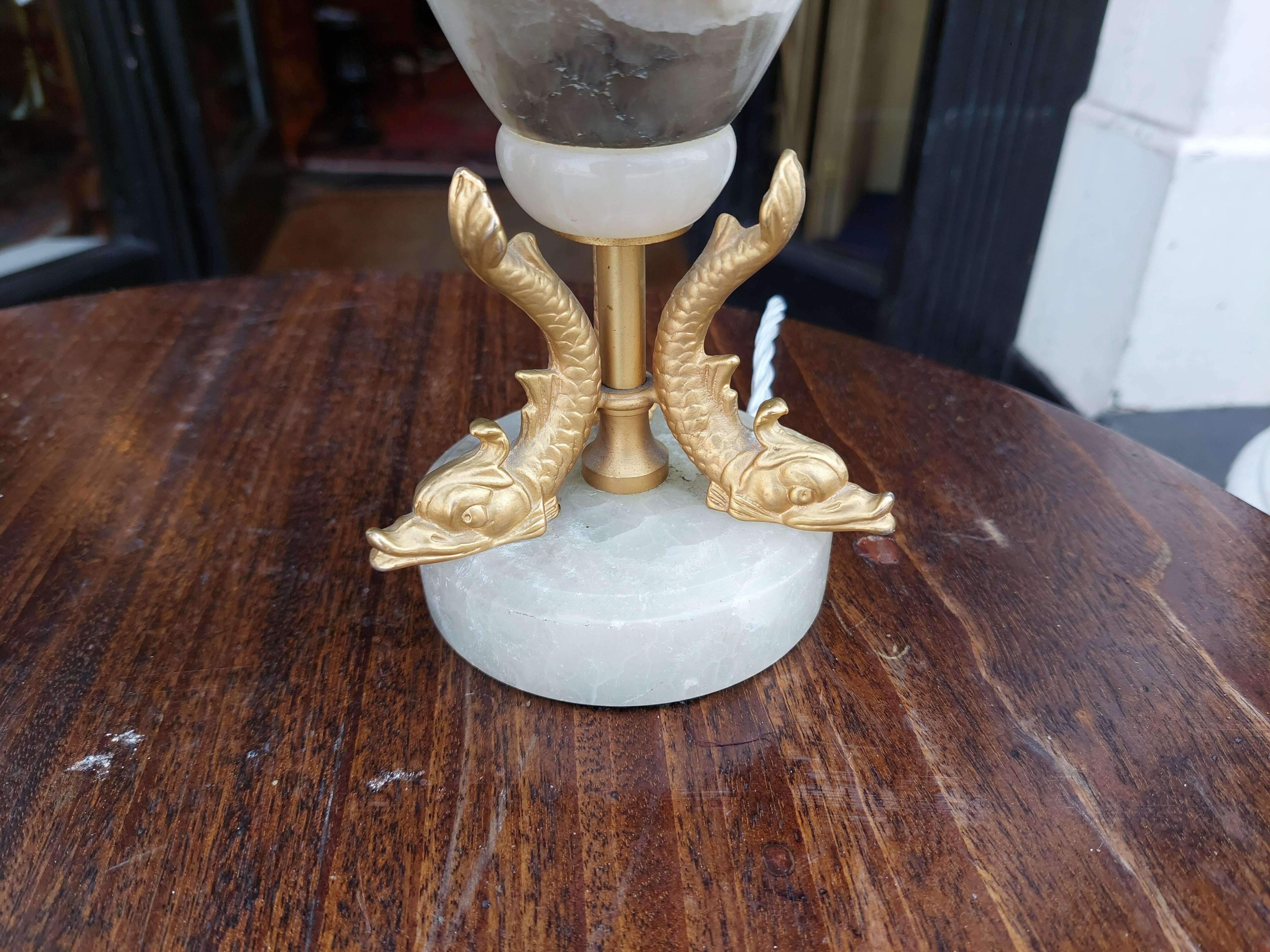 English Pair of Early 20thC White Onyx Table Lamps For Sale