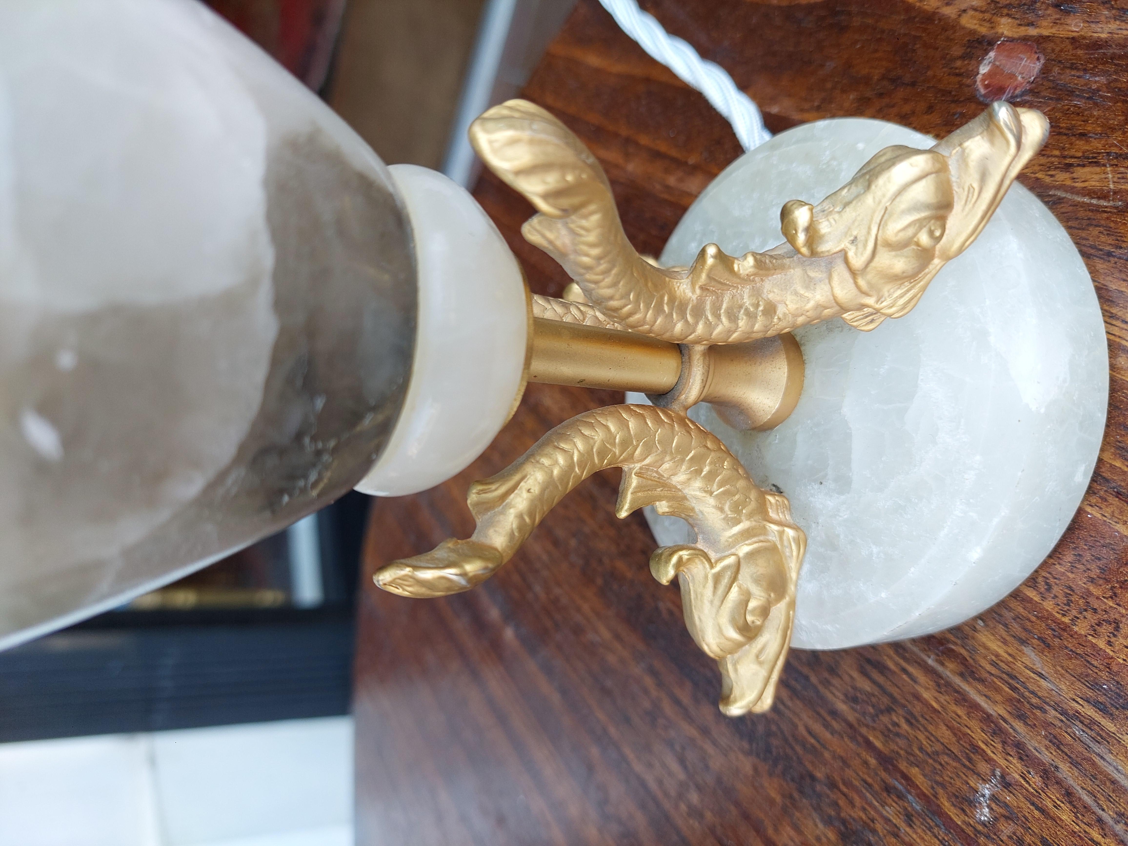 Early 20th Century Pair of Early 20thC White Onyx Table Lamps For Sale