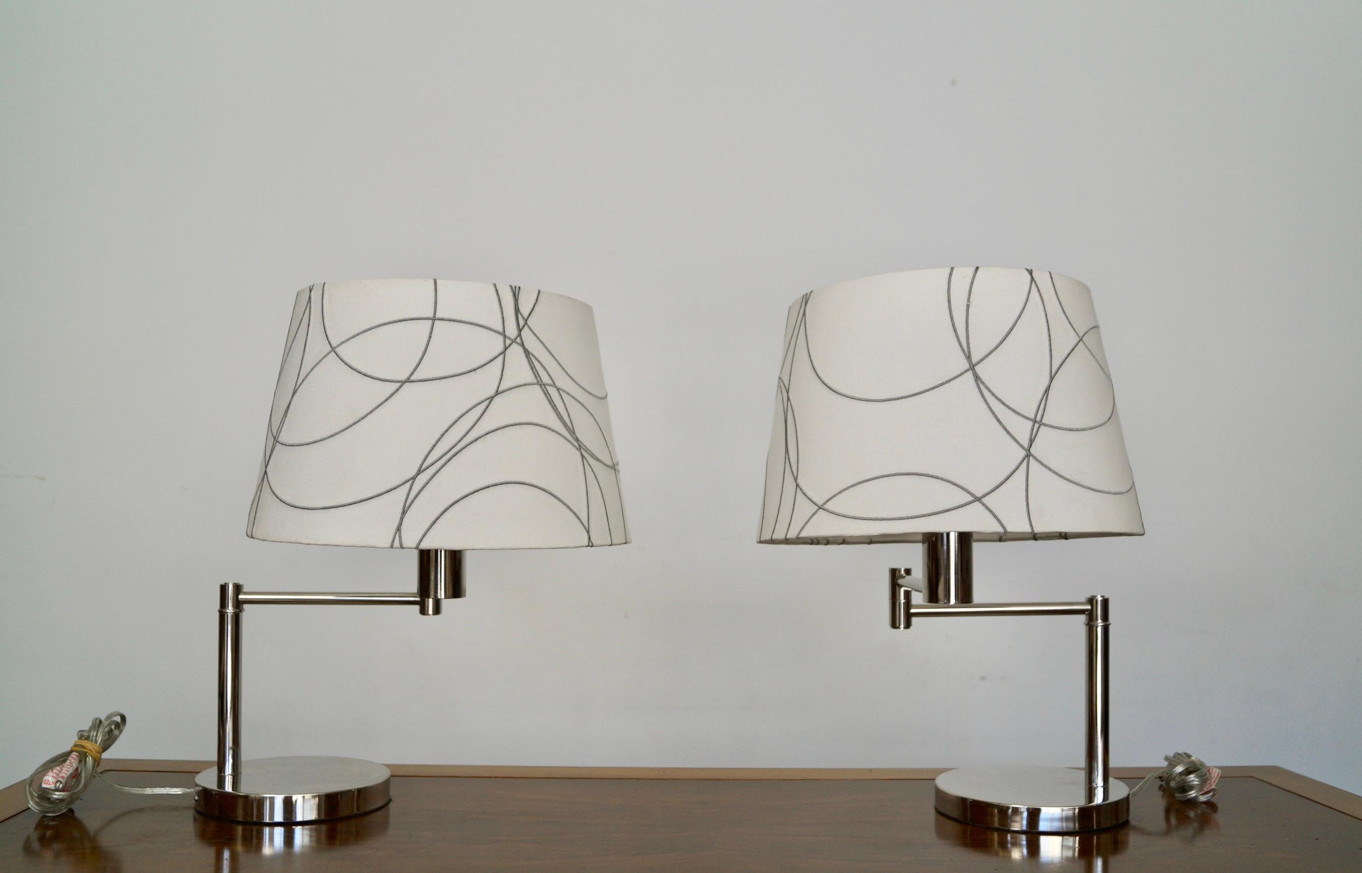 Chrome Pair of Early 21th Century Ralph Lauren Table Lamps For Sale