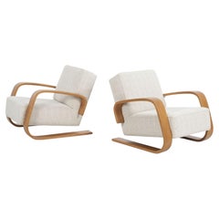 Pair of Early Alvar Aalto Tank Chairs Model 400 by Artek Finland Circa 1940