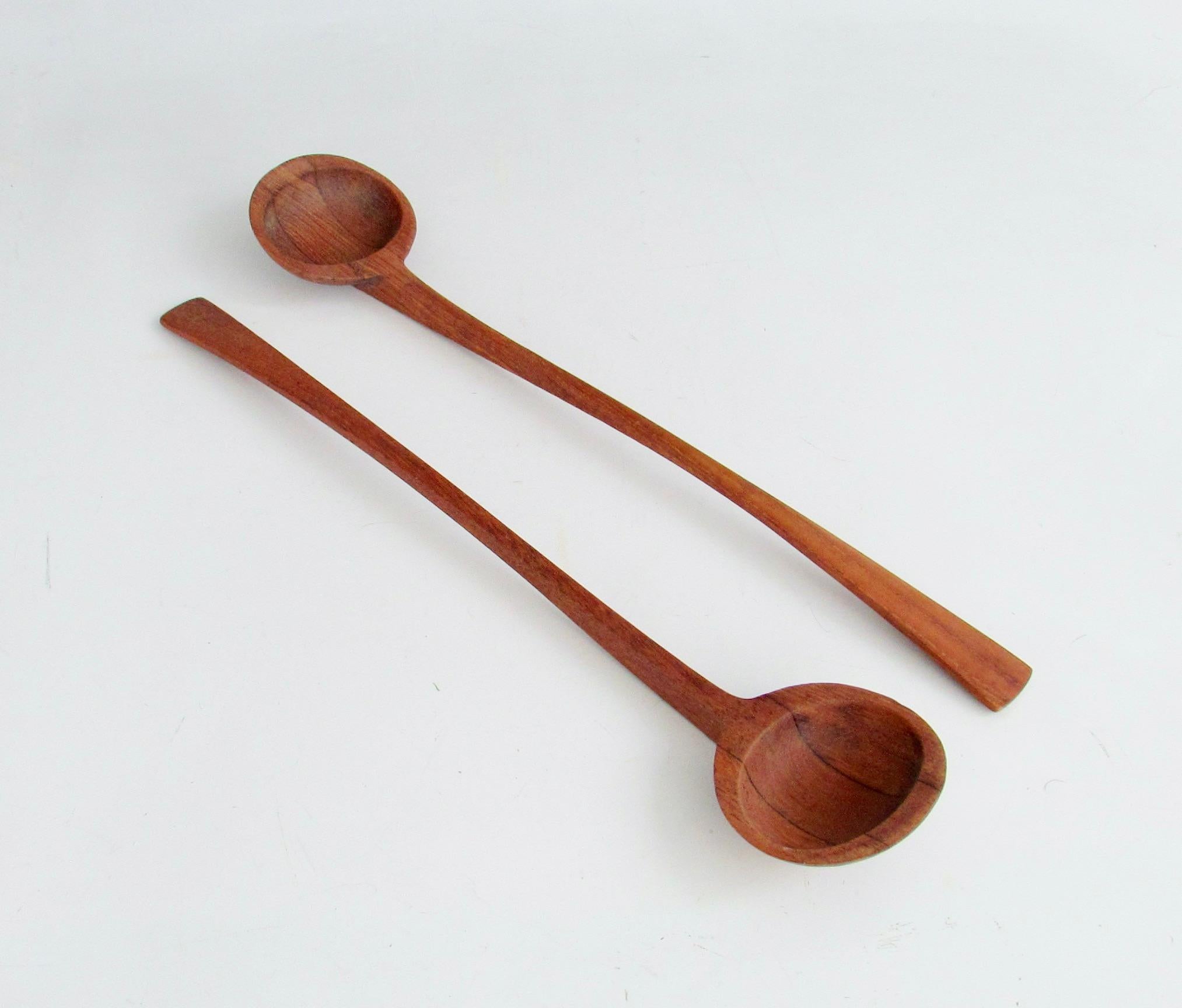 Mid-Century Modern Pair of early and rare Dansk Danmark JHQ salad servers For Sale