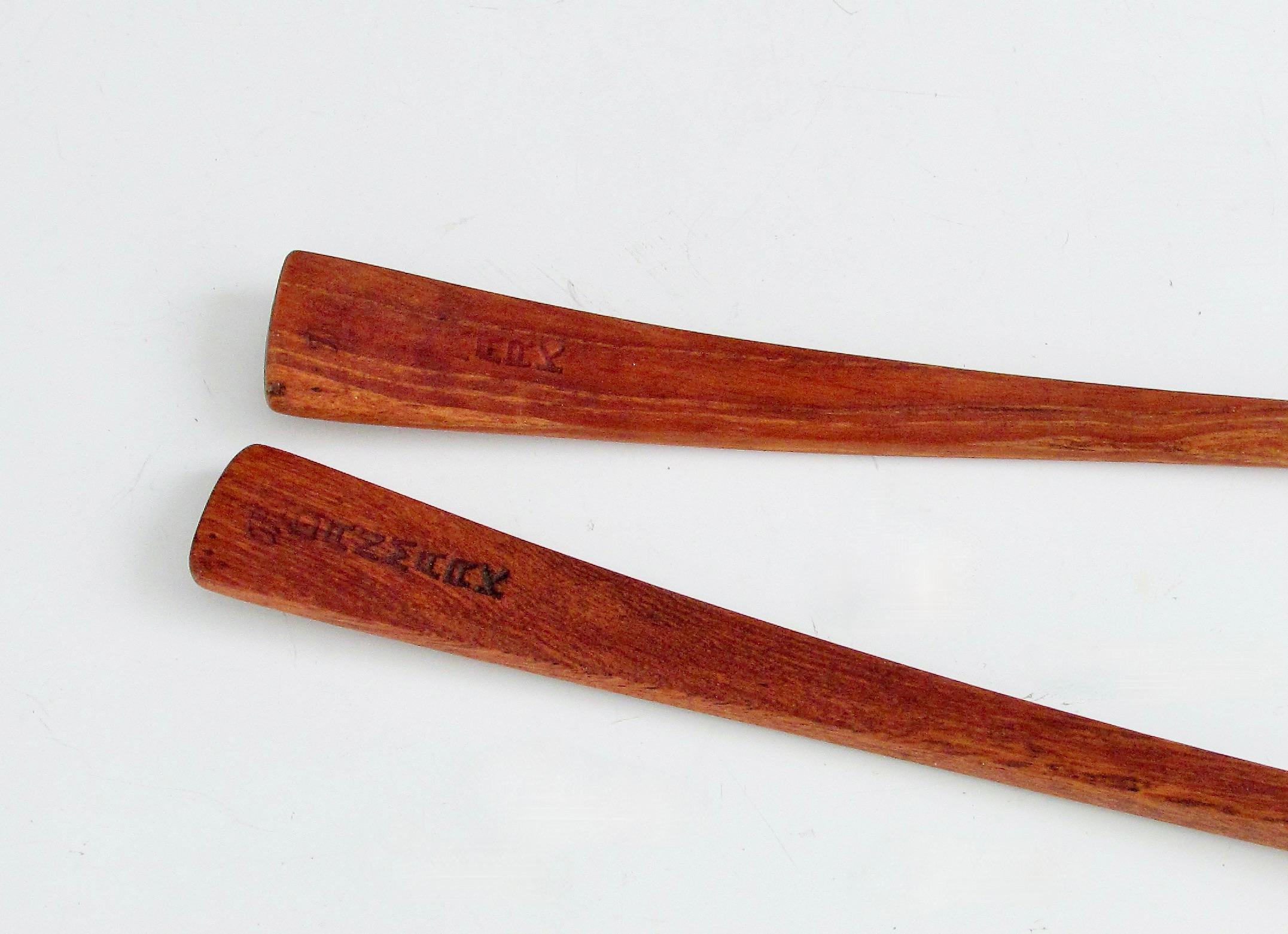 Danish Pair of early and rare Dansk Danmark JHQ salad servers For Sale