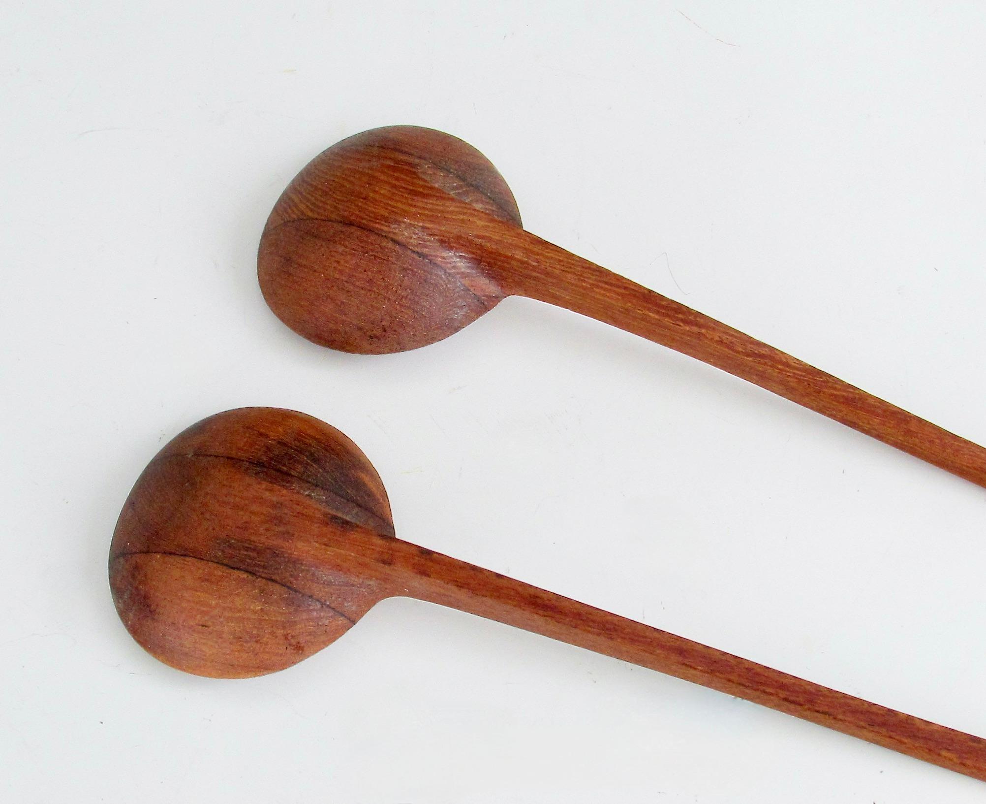 Pair of early and rare Dansk Danmark JHQ salad servers In Good Condition For Sale In Ferndale, MI