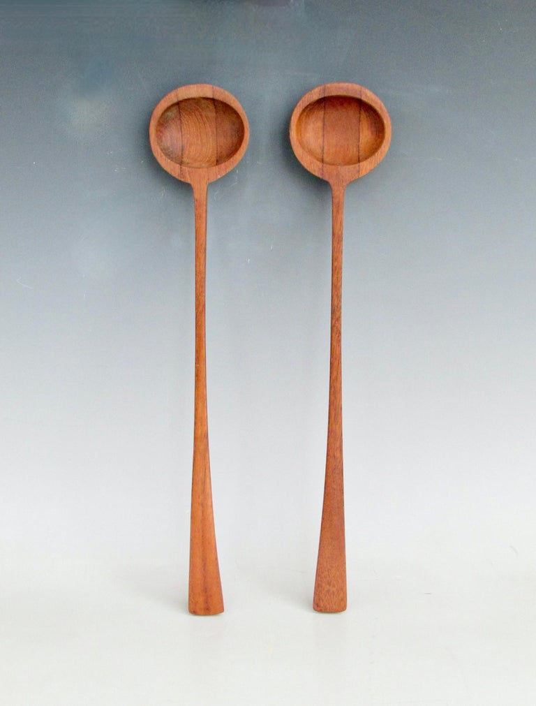Pair of early and rare Dansk Danmark JHQ salad servers For Sale at