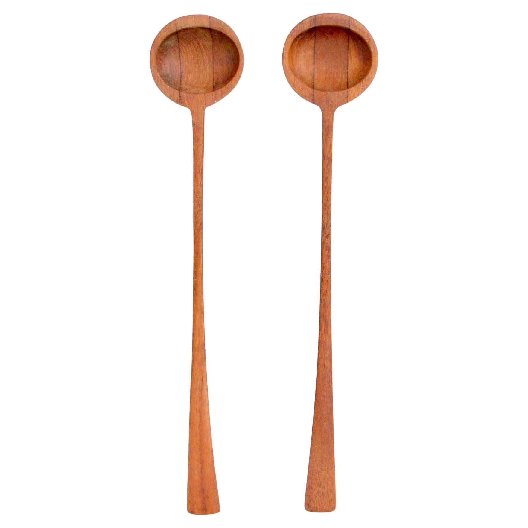 Pair of early and rare Dansk Danmark JHQ salad servers