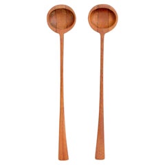 Pair of early and rare Dansk Danmark JHQ salad servers