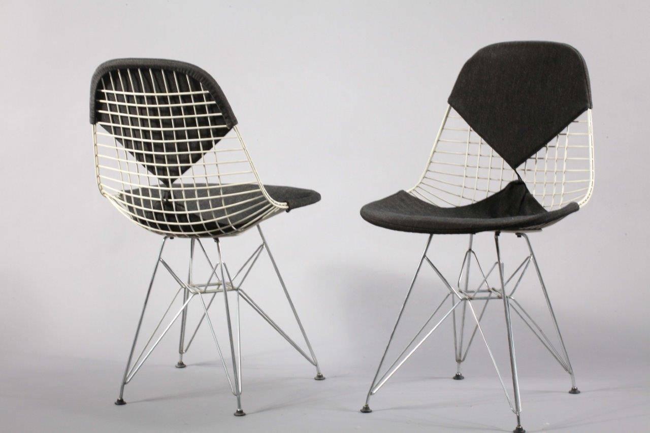 Mid-Century Modern Pair of Early Bikini Chairs by Charles & Ray Eames DKR Dining Chair