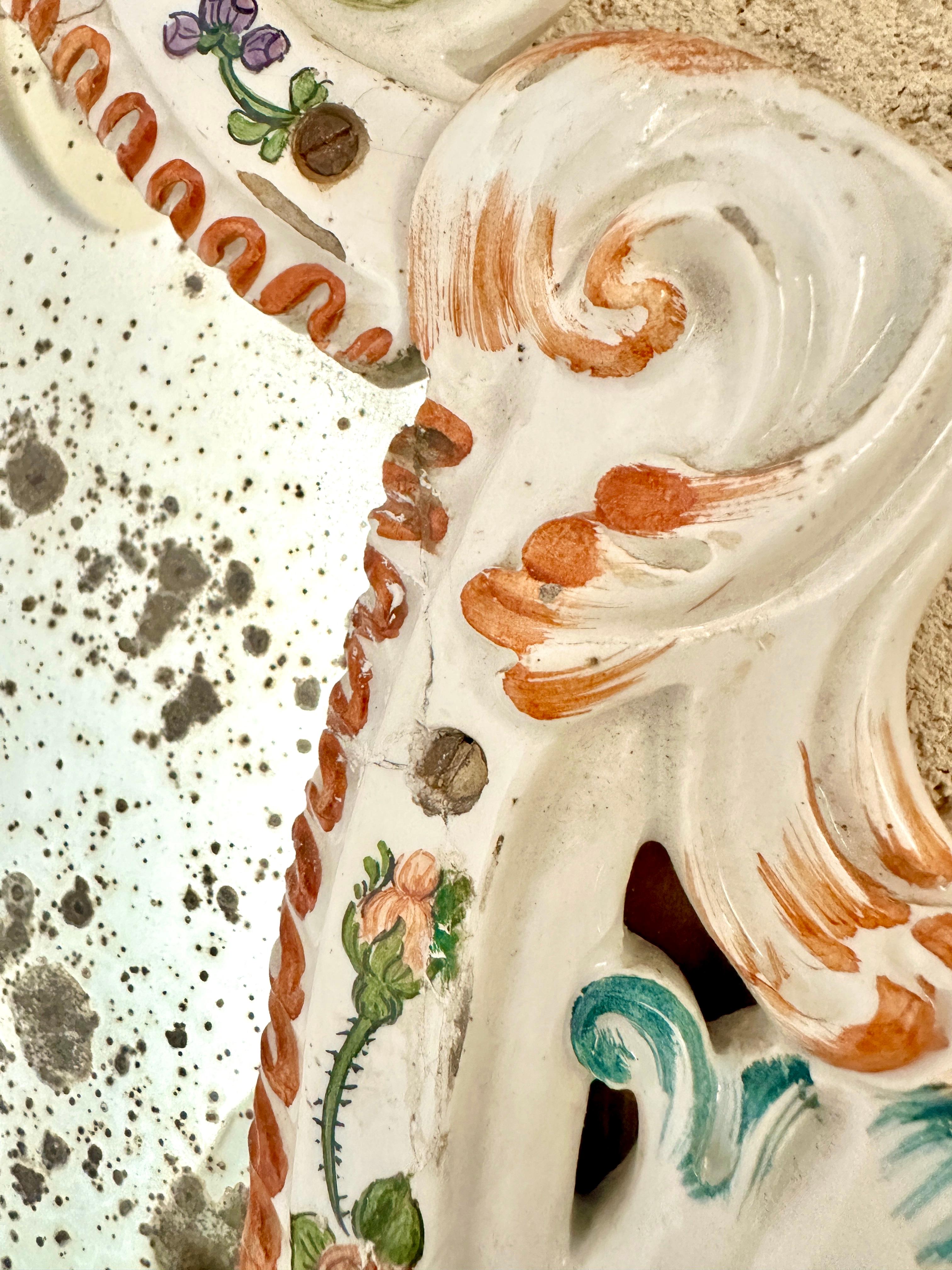 Coppia di specchi in ceramica di Bassano dell'inizio del XIX secolo in vendita 5