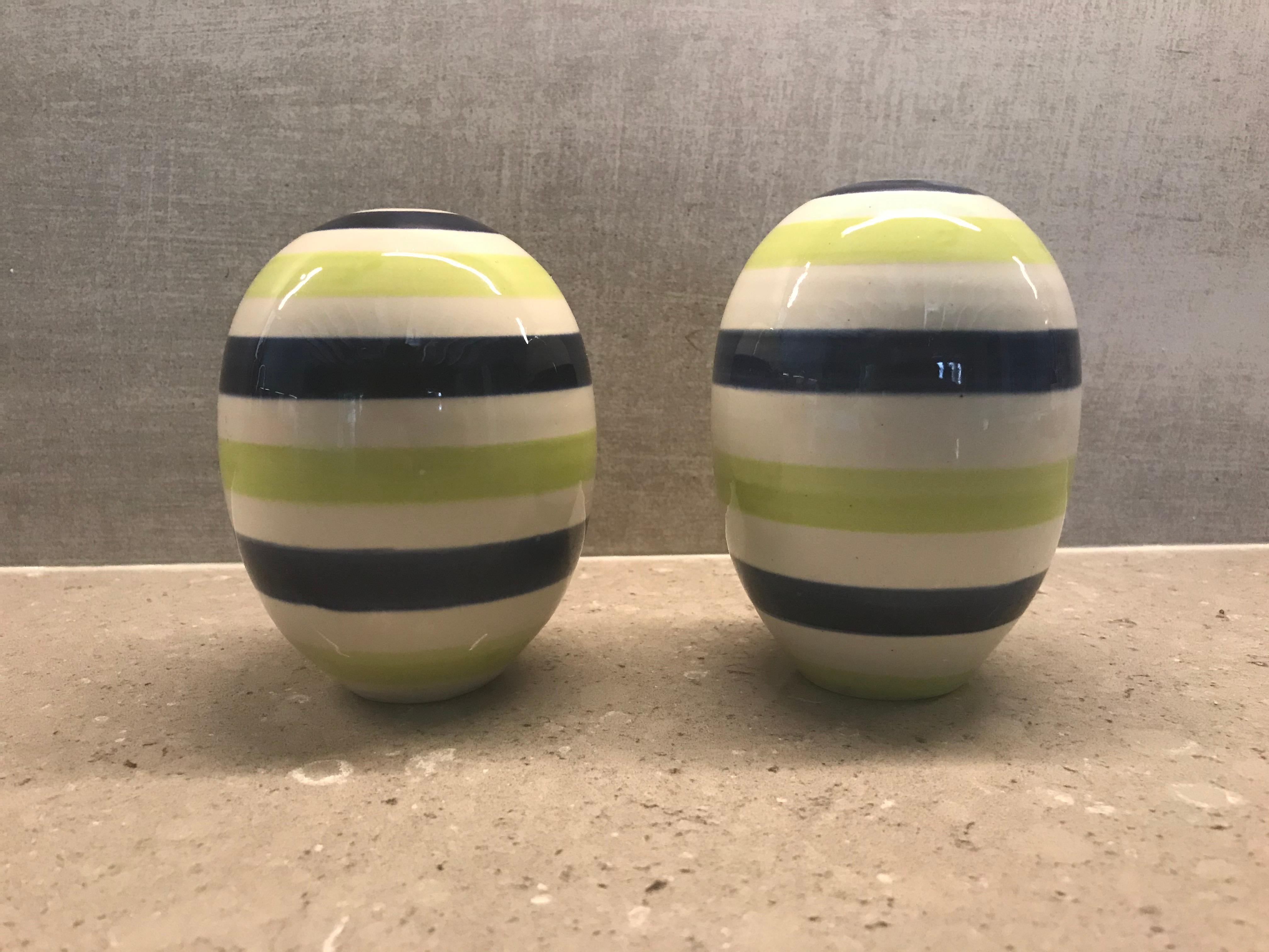 Modern Pair of Early Couture Collection Bud Vases by Jonathan Adler, 1990s