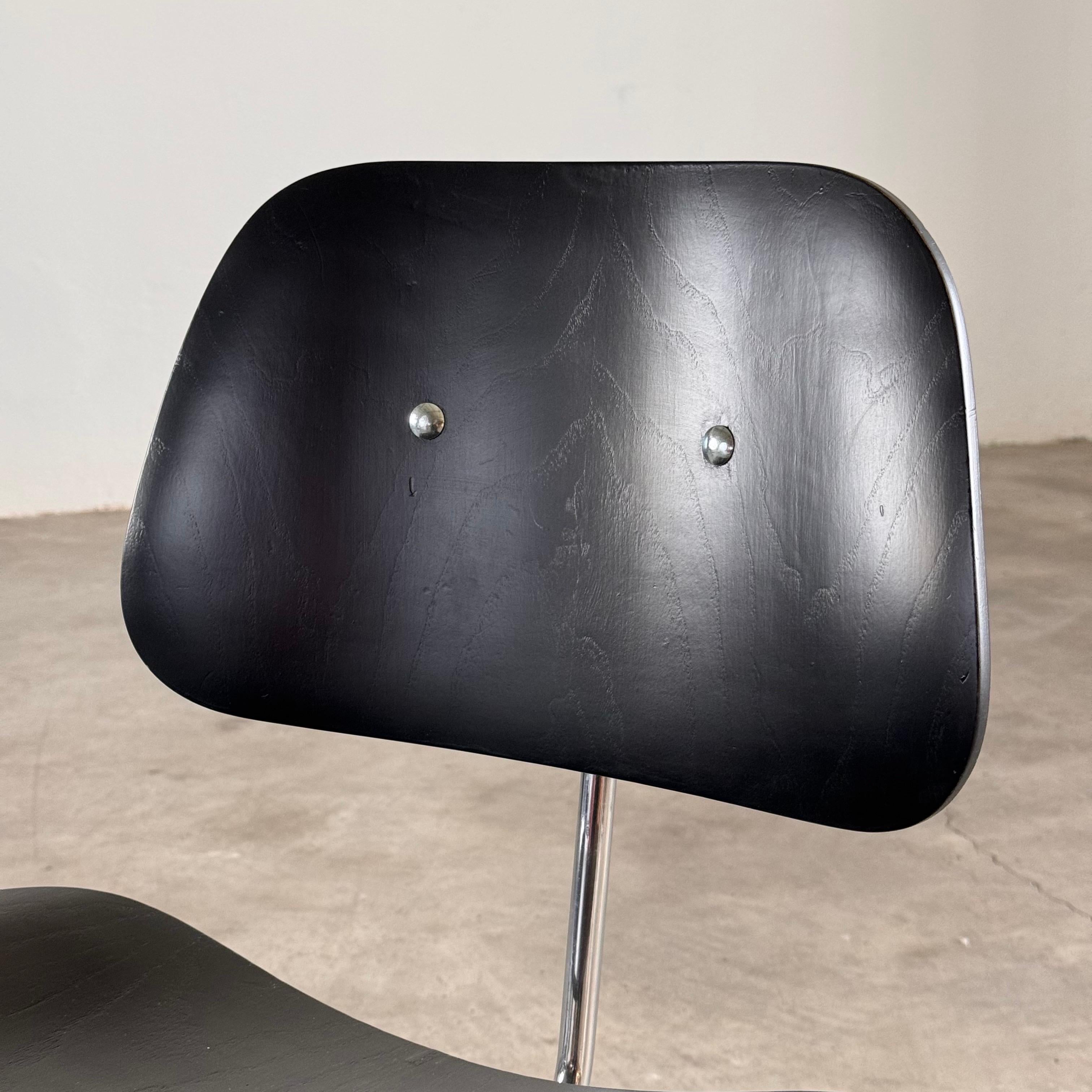 Pair of Early Eames DCM Dining Chairs by Herman Miller in Black, 1950s 2