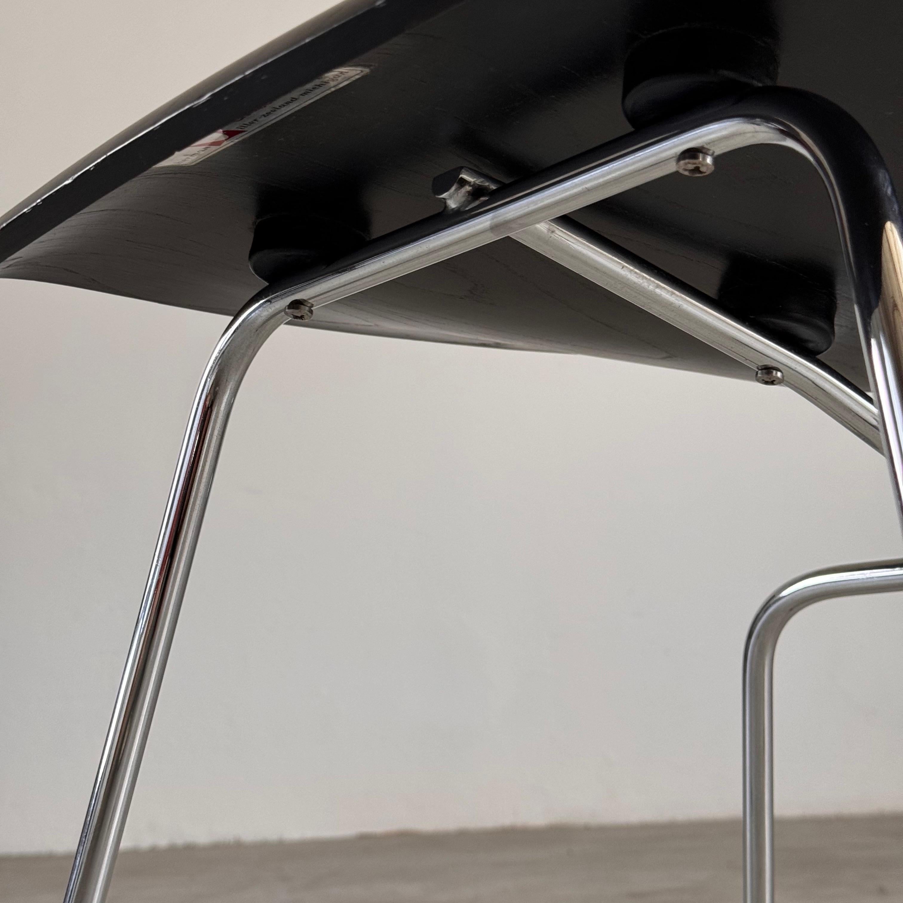 Pair of Early Eames DCM Dining Chairs by Herman Miller in Black, 1950s 3