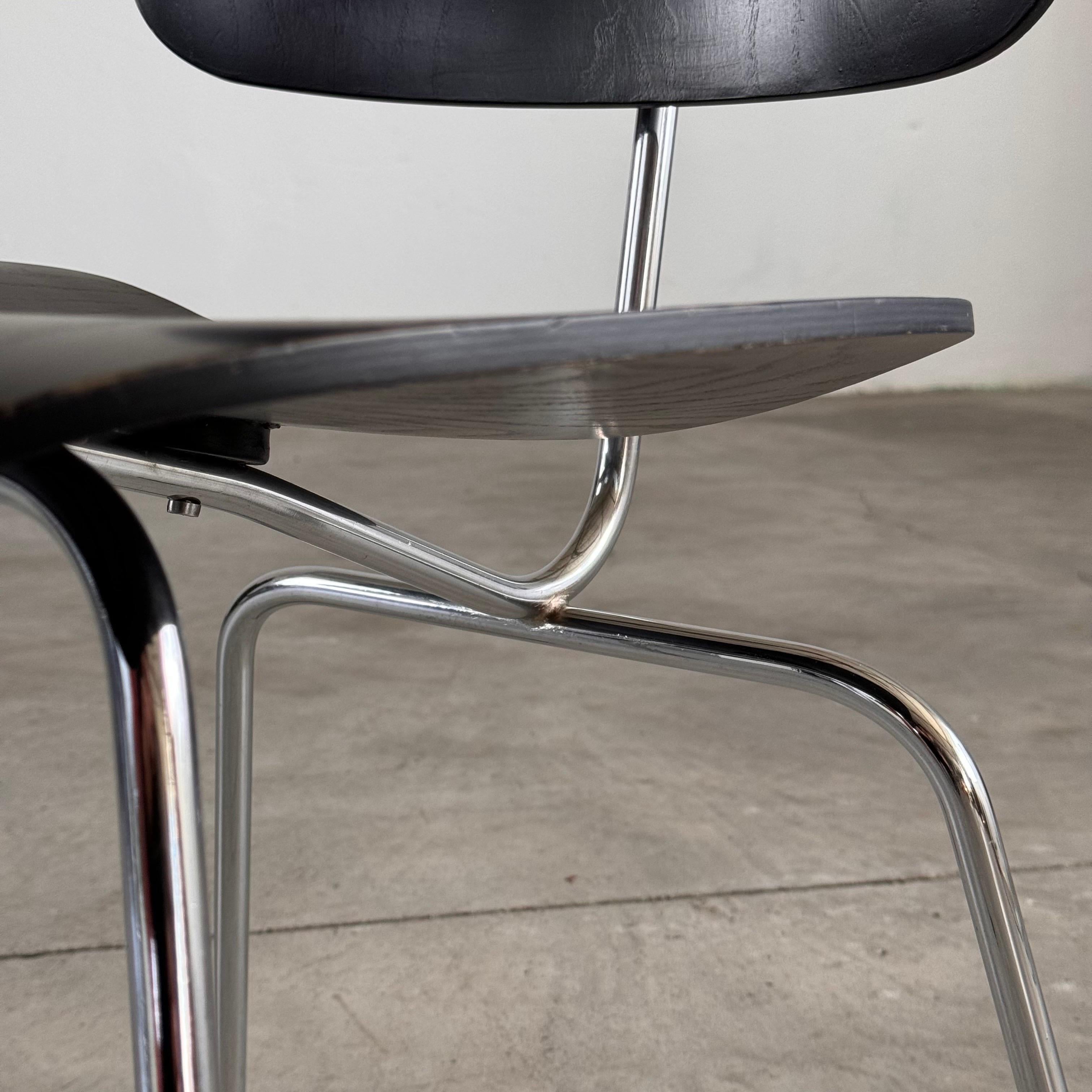 Pair of Early Eames DCM Dining Chairs by Herman Miller in Black, 1950s 4
