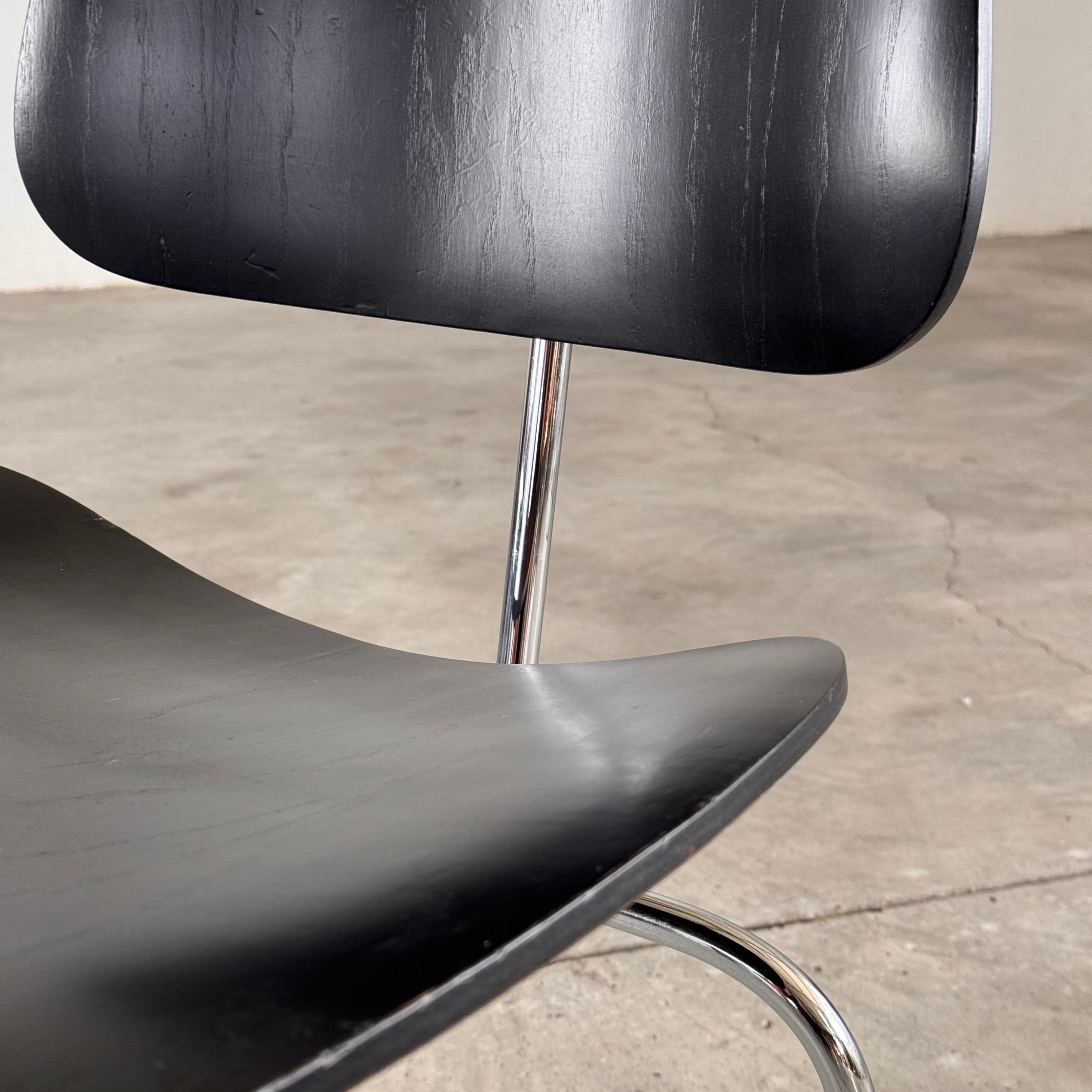 Pair of Early Eames DCM Dining Chairs by Herman Miller in Black, 1950s 6