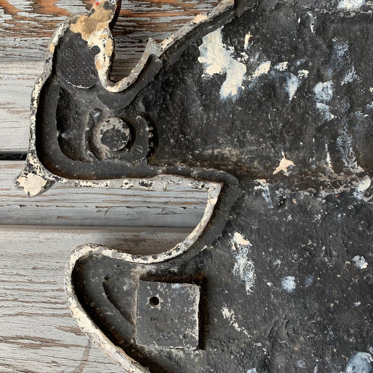 Pair Of Early English Cast Iron Spread Eagles Wall Mounted Sculptures