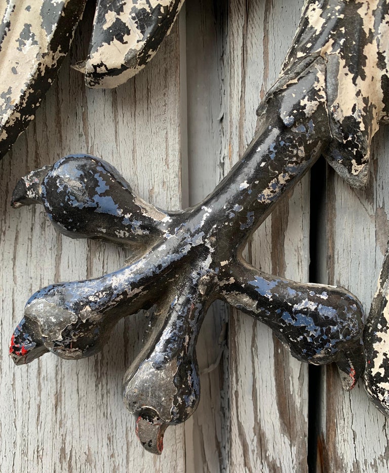 Pair Of Early English Cast Iron Spread Eagles Wall Mounted Sculptures