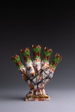 Pair of Early English Lustre Pottery Quintal Vases