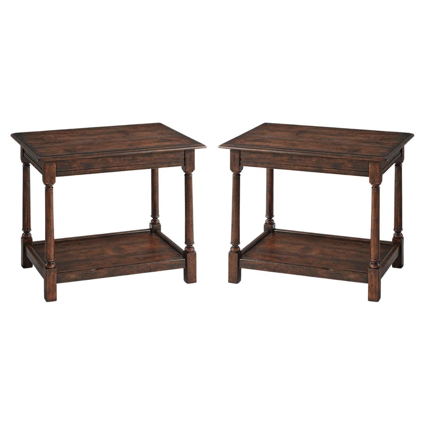 Pair of Early English Side Tables For Sale