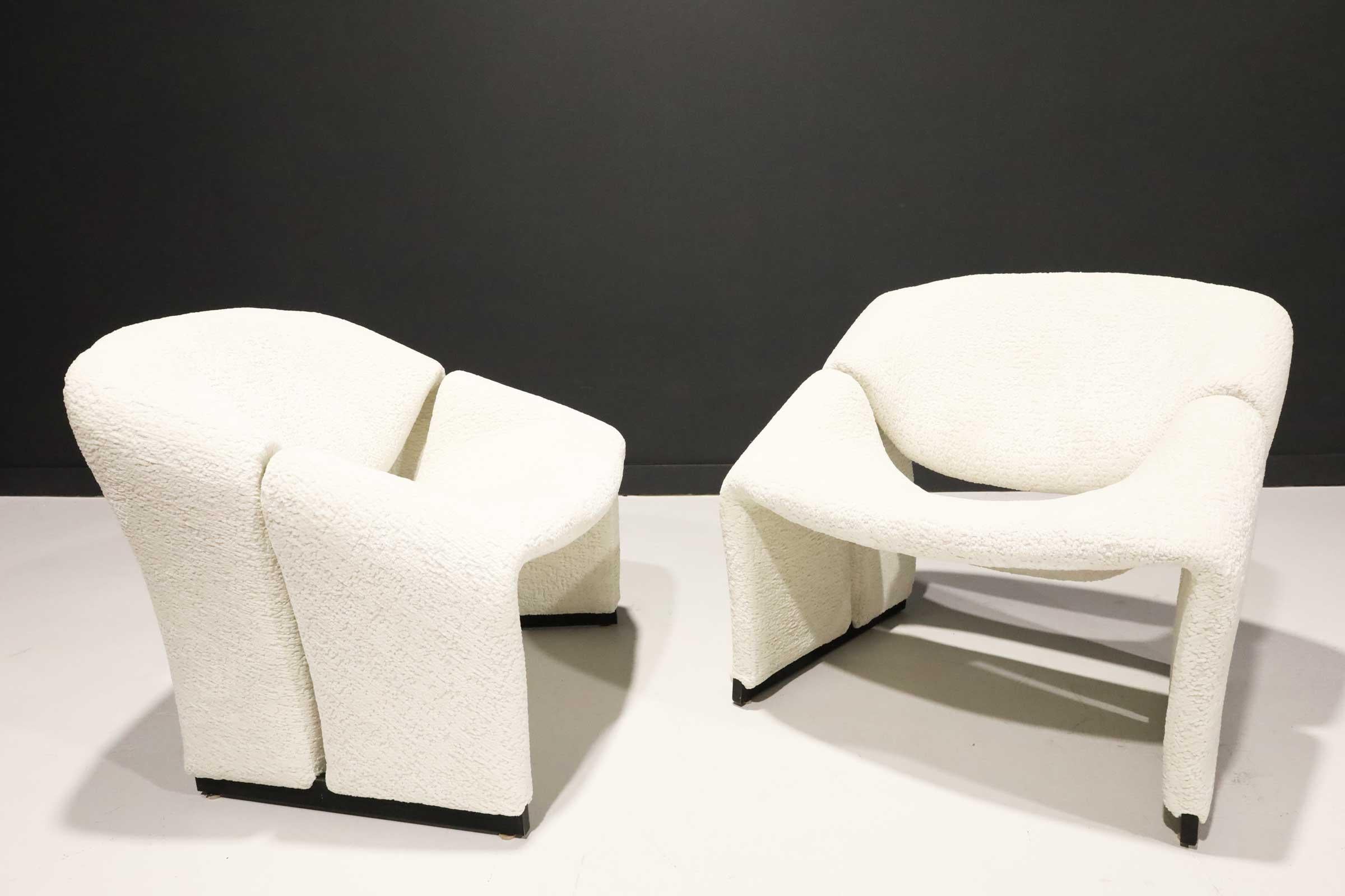 Pair of Early F580 Groovy Chairs by Pierre Paulin for Artifort, 1960s, in White 3