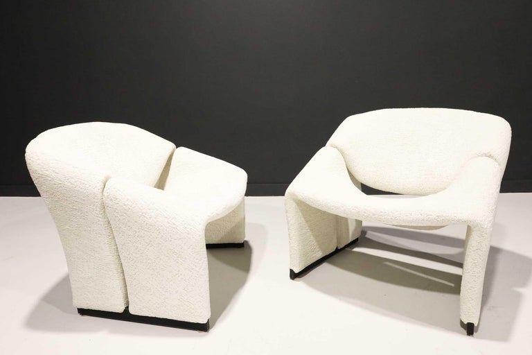 Pair of Early F580 Groovy Chairs by Pierre Paulin for Artifort, 1960s, in White For Sale 4