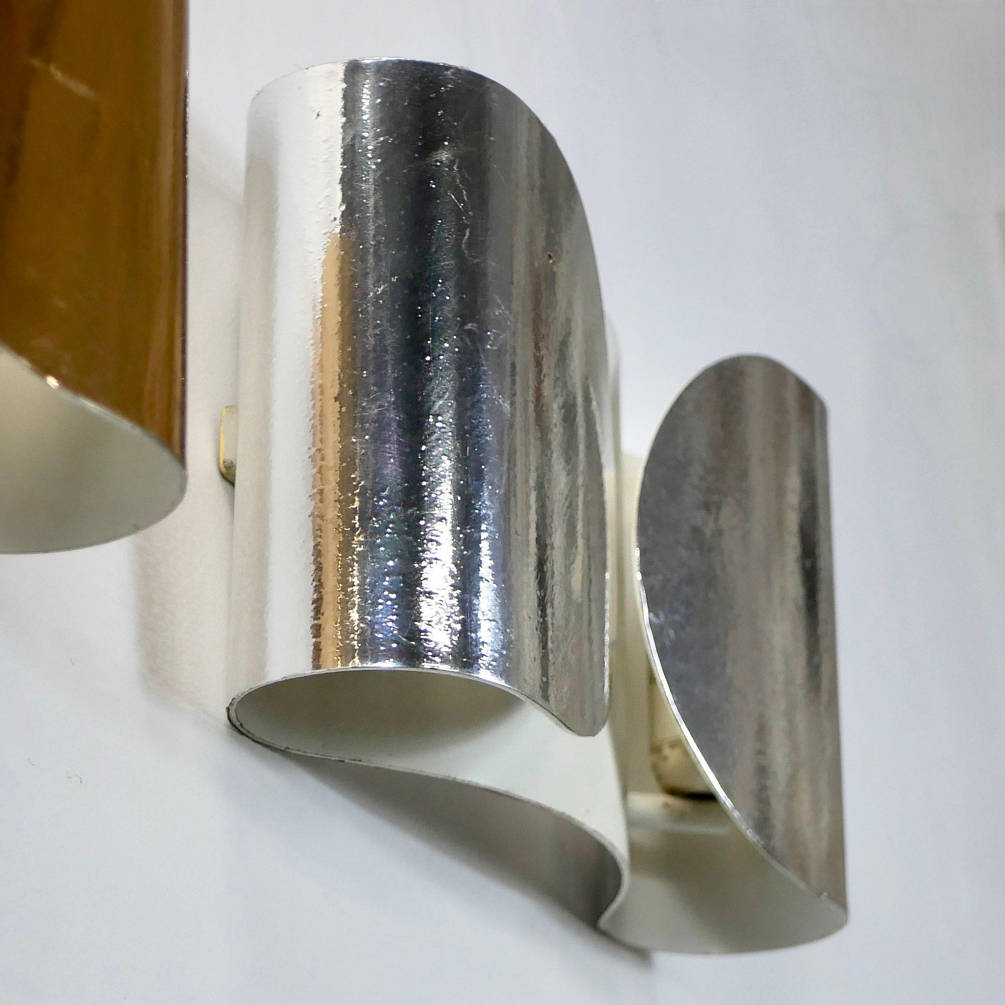 Pair of early Foglio sconces by Afra & Tobia Scarpa for Flos, Italy, 1960s 3