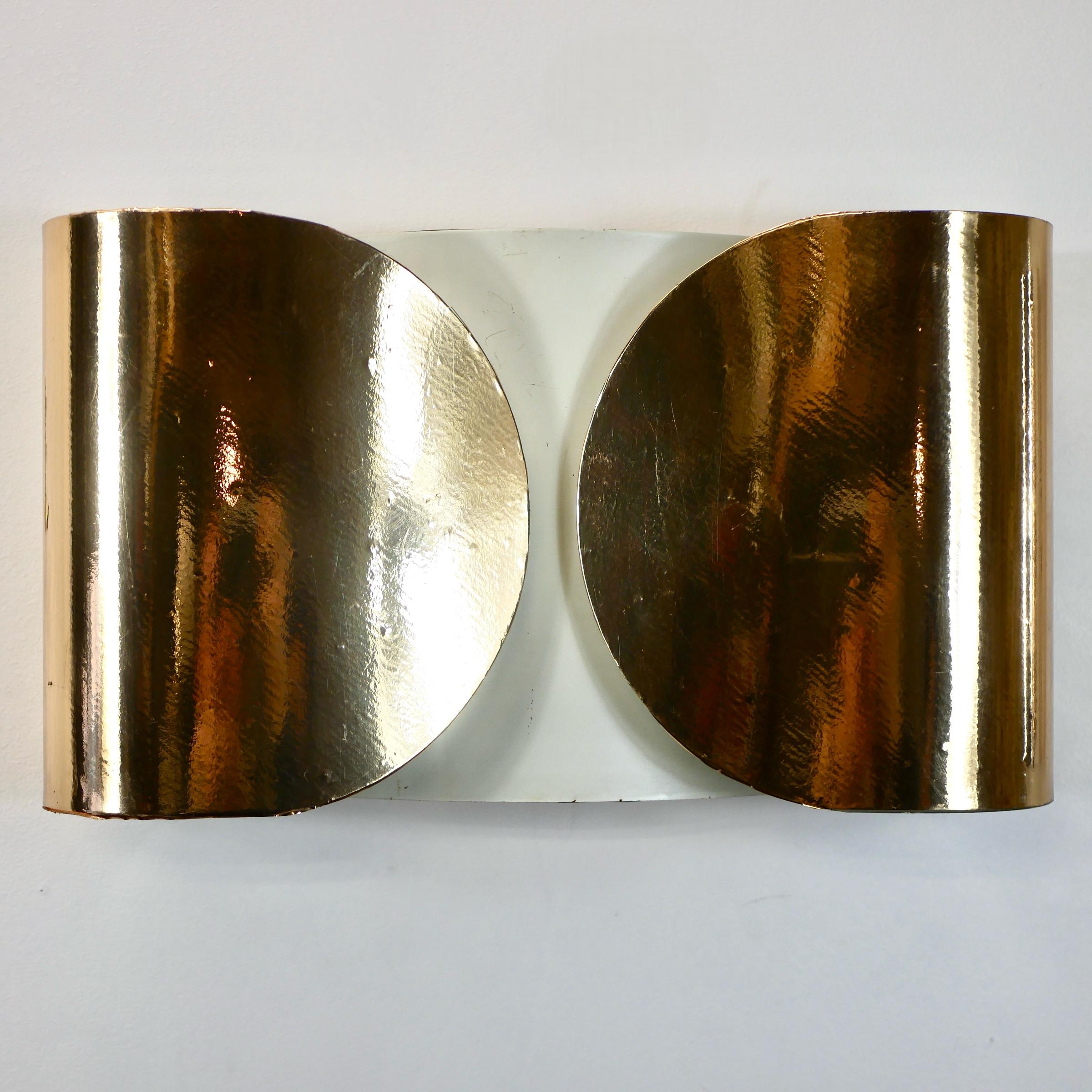 Pair of early Foglio sconces by Afra & Tobia Scarpa for Flos, Italy, 1960s In Good Condition In Lyon, FR