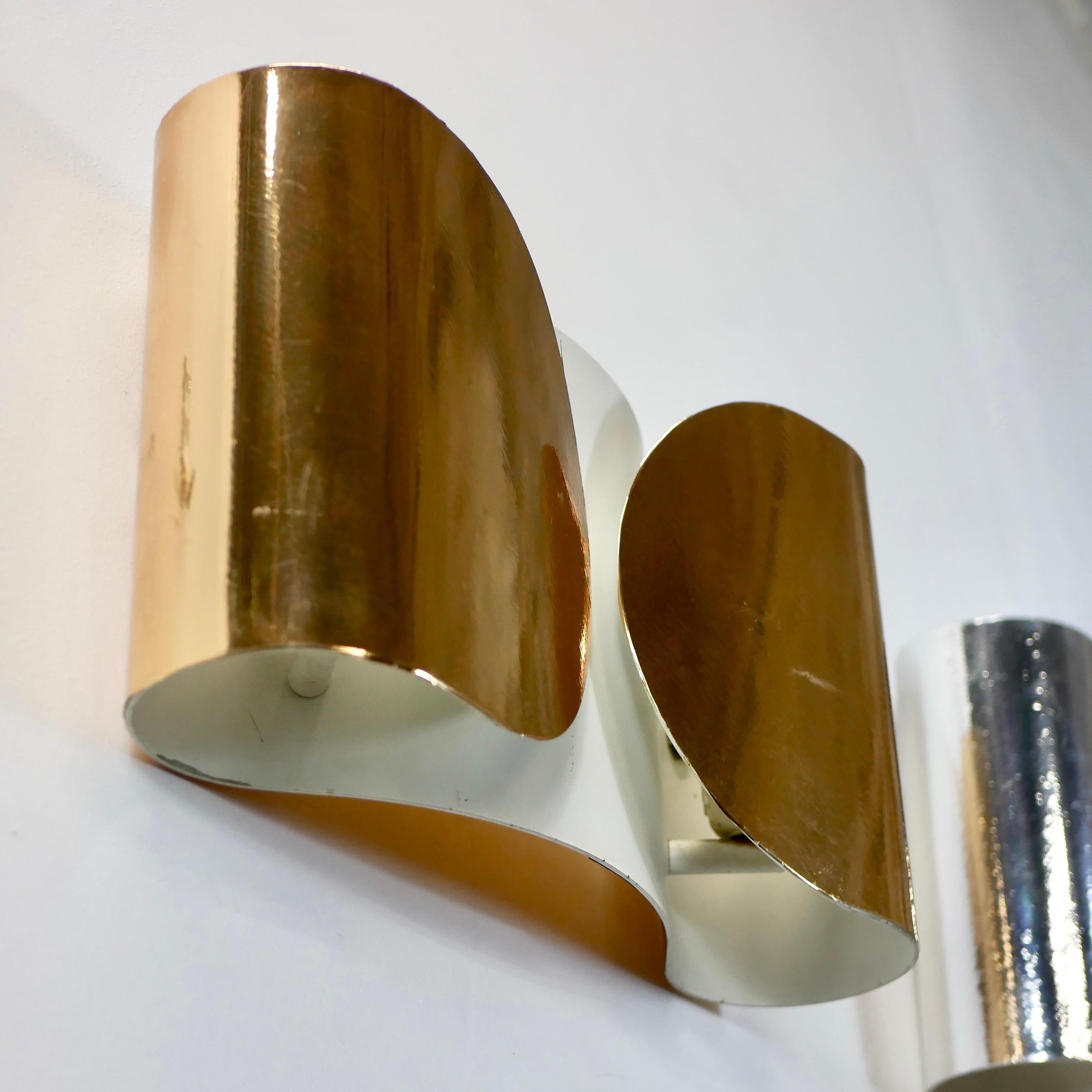 Pair of early Foglio sconces by Afra & Tobia Scarpa for Flos, Italy, 1960s 2
