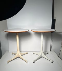 Pair of Early Foil Label Original George Nelson Herman Miller Swag Leg Tables