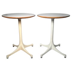 Pair of Early Foil Label Original George Nelson Herman Miller Swag Leg Tables