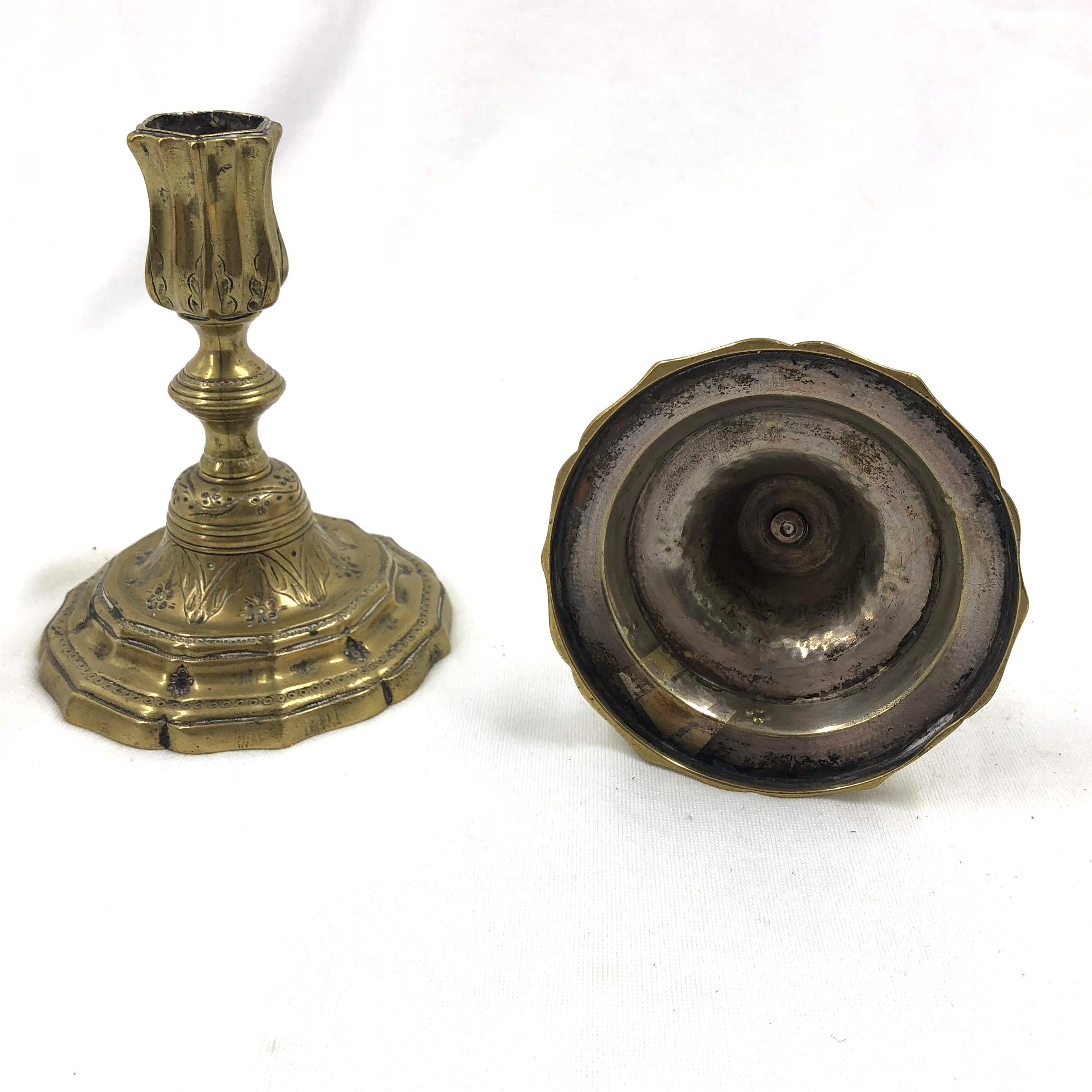 Pair of Early French Candlesticks In Fair Condition In Westwood, NJ