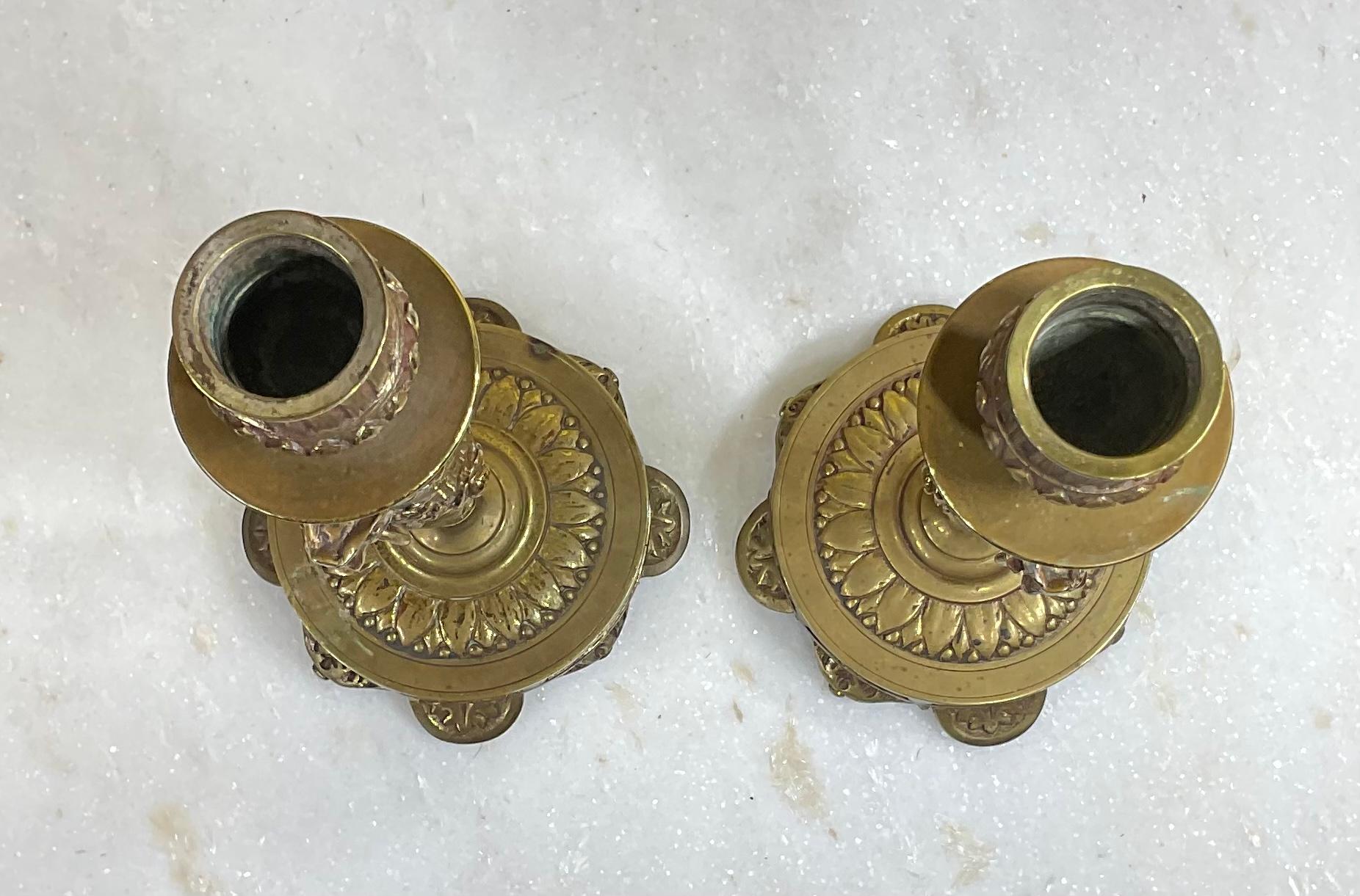 Pair of Early French Candlesticks For Sale 1