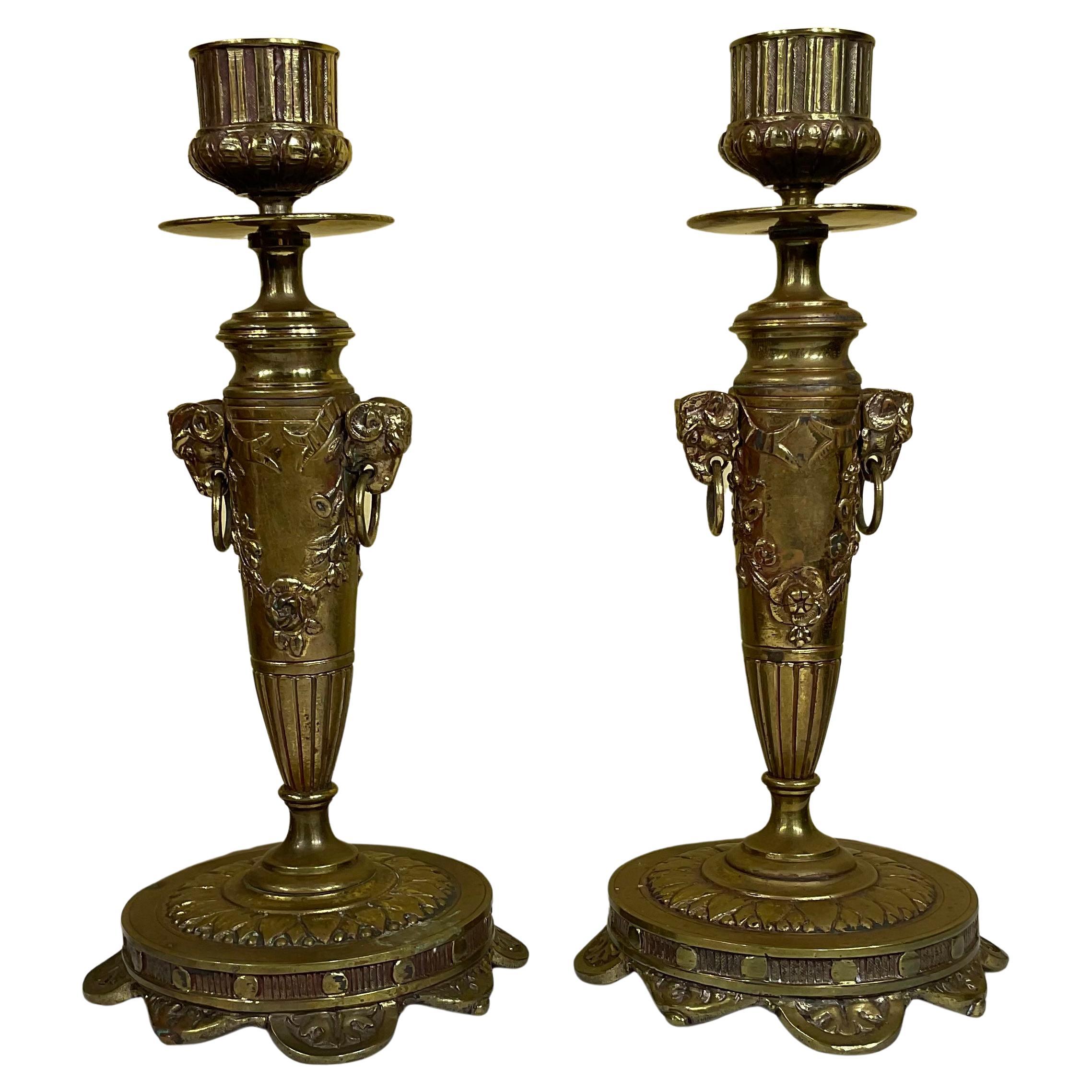 Pair of Early French Candlesticks