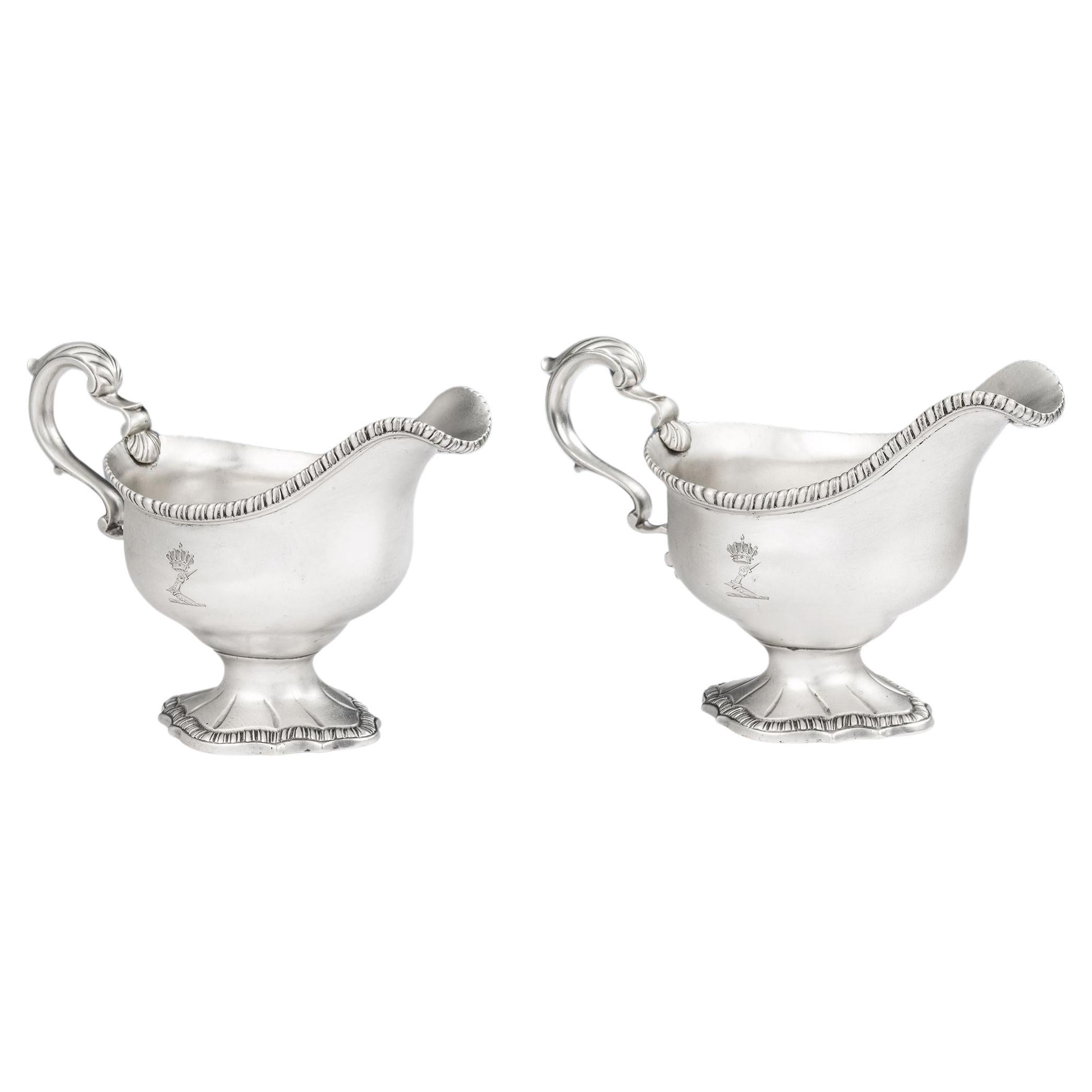 Pair of Early George III Dessert Boats Made in London by William Skeen, 1769