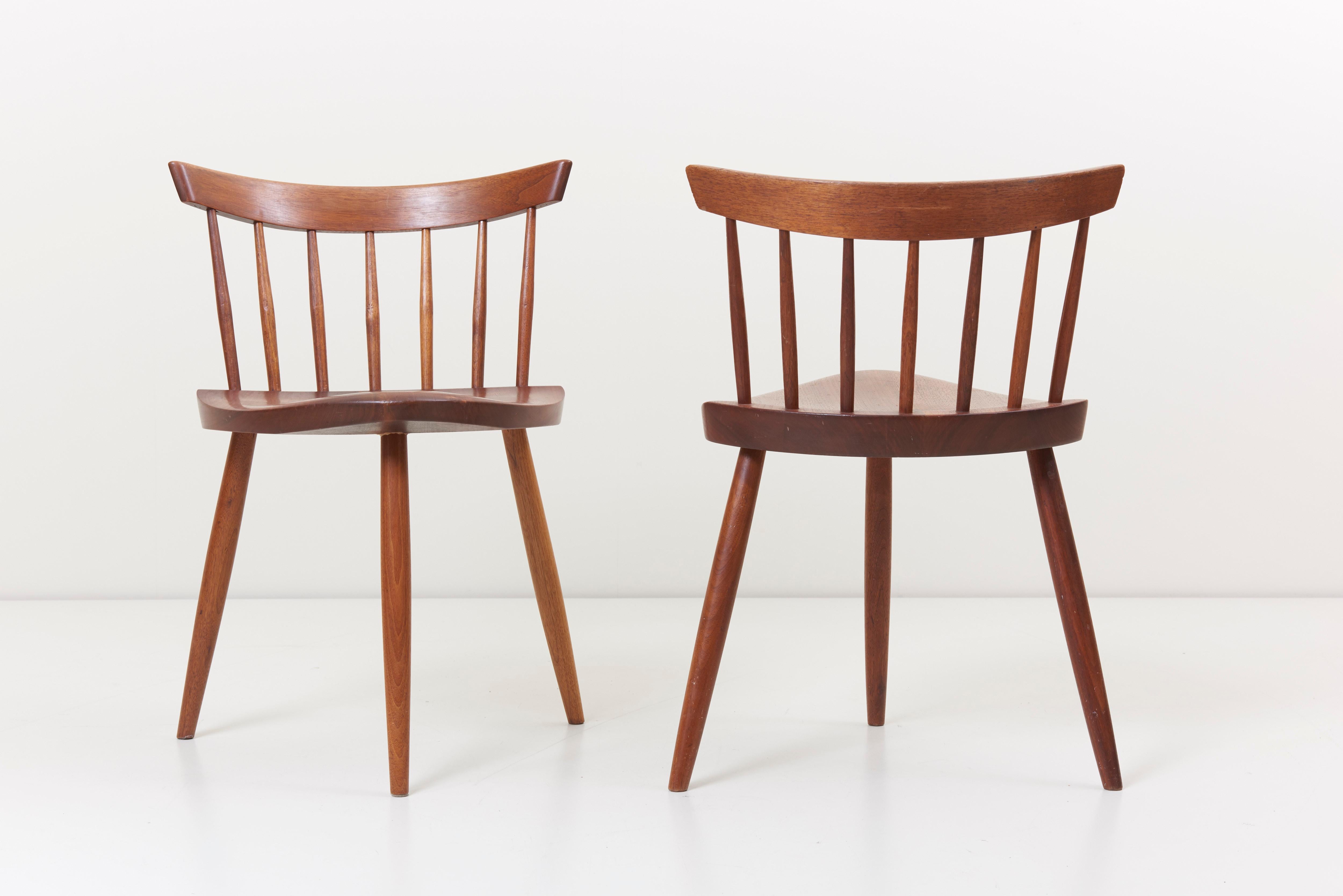 American Pair of George Nakashima Studio Mira Nakashima Mira Chair in Walnut