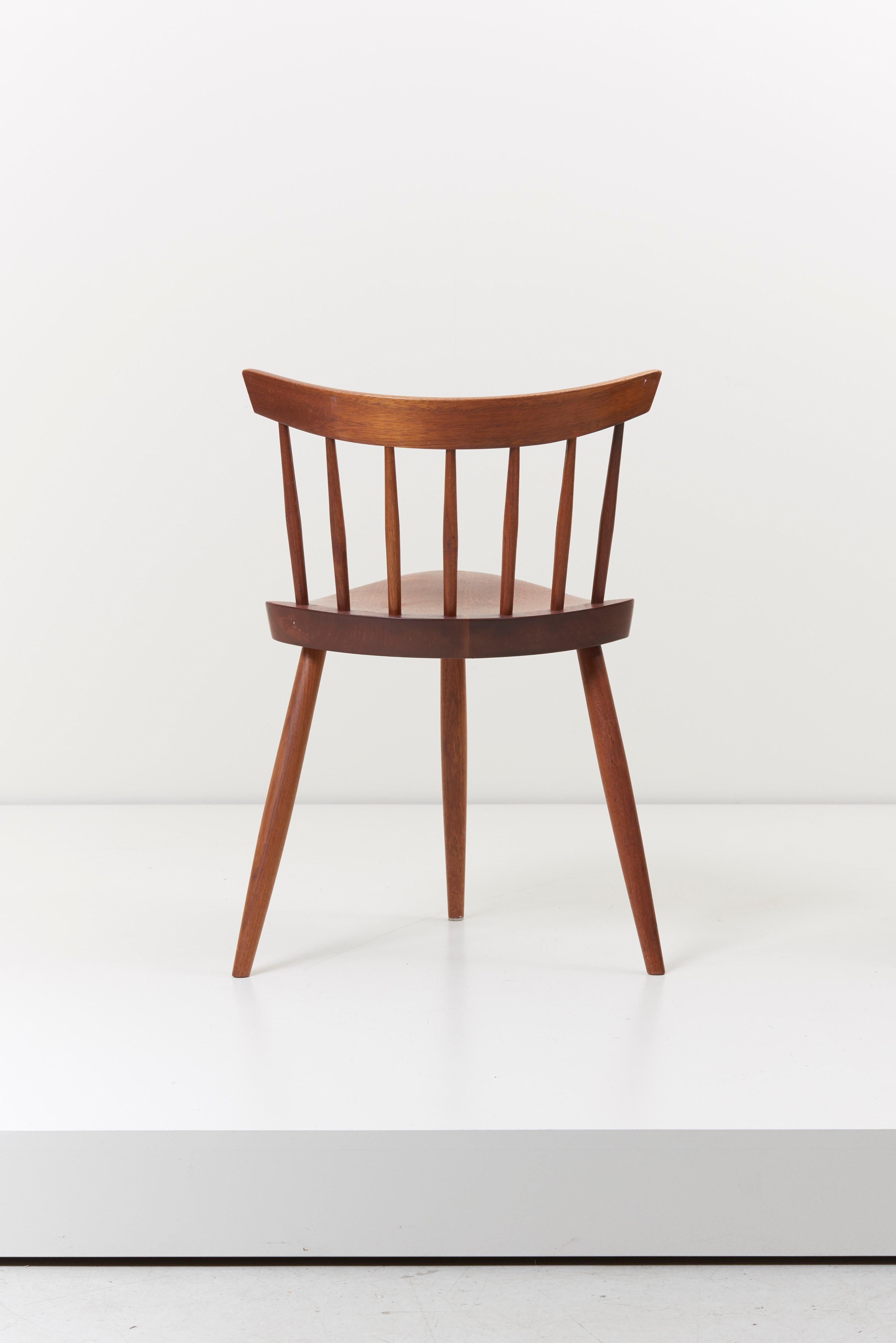 Mid-20th Century Pair of George Nakashima Studio Mira Nakashima Mira Chair in Walnut